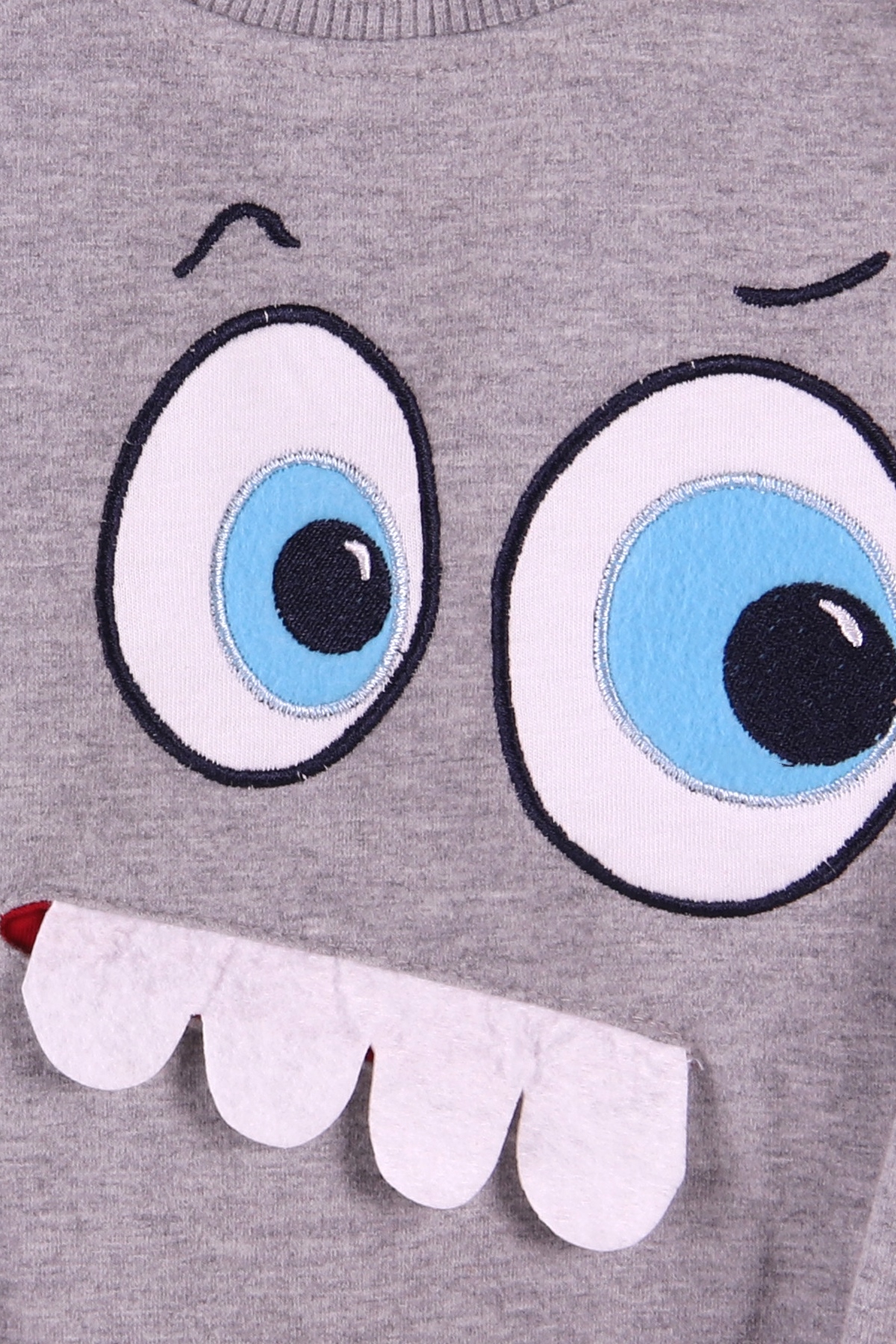 Breeze Erkek Çocuk Sweatshirt Dişleri Hareketli Gri (1.5-5 Yaş)
