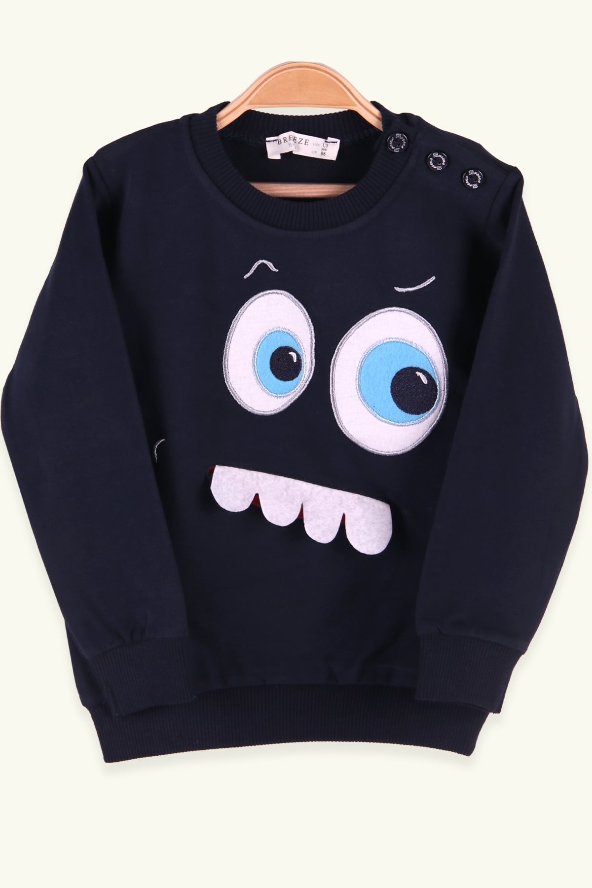 Breeze Erkek Çocuk Sweatshirt Dişleri Hareketli Lacivert (1.5-5 Yaş)