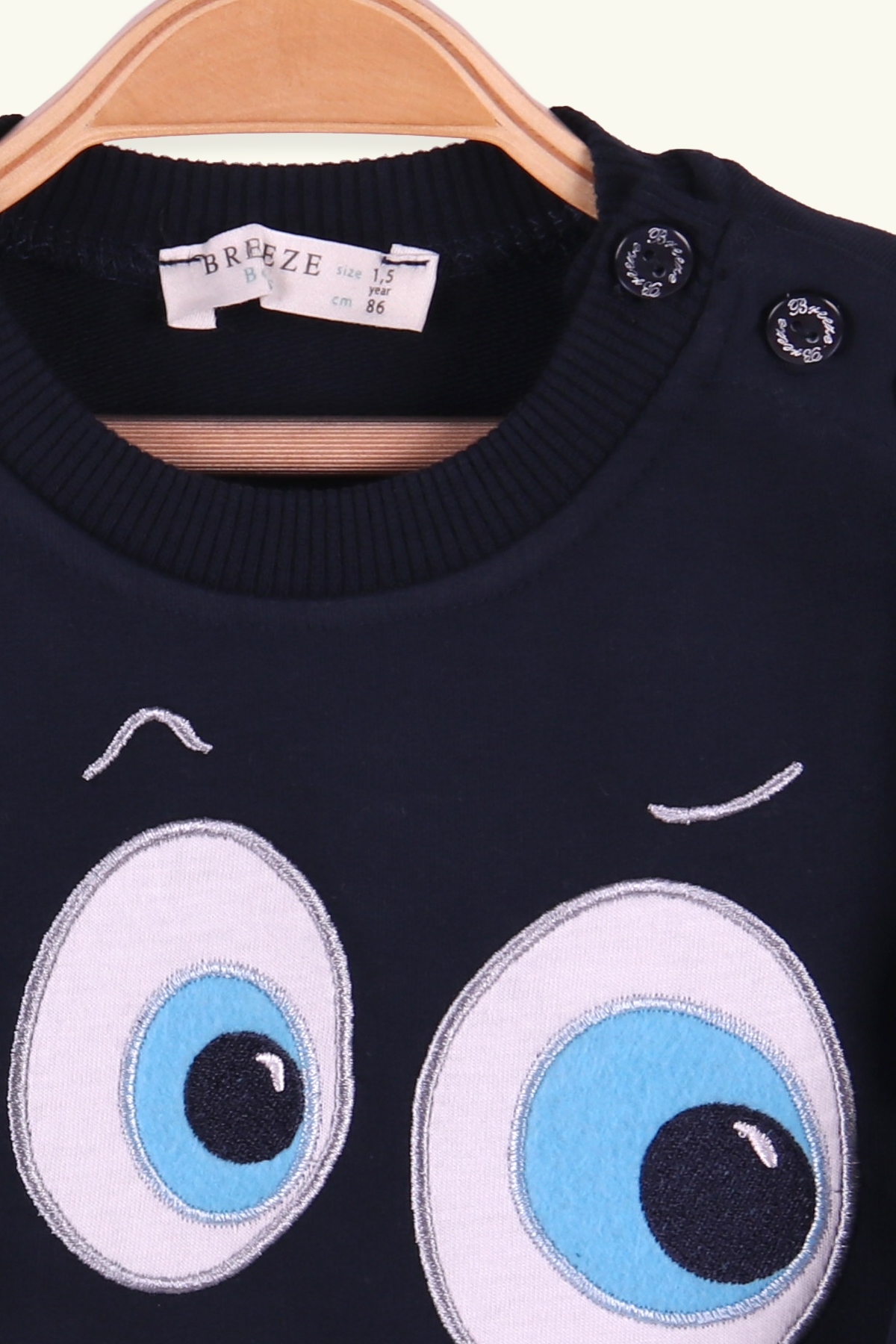 Breeze Erkek Çocuk Sweatshirt Dişleri Hareketli Lacivert (1.5-5 Yaş)