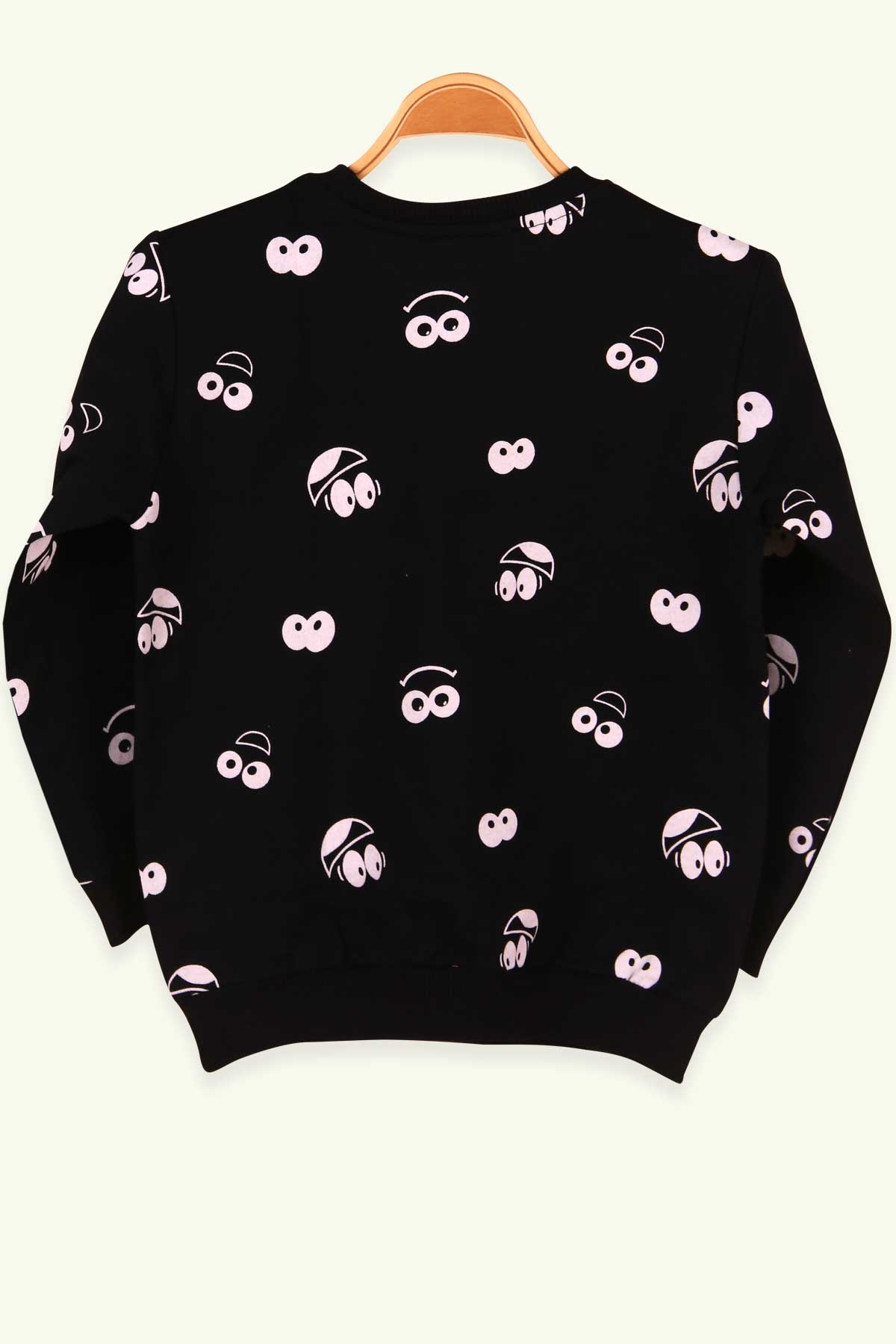 Breeze Erkek Çocuk Sweatshirt Emoji Desenli Siyah (5-9 Yaş)