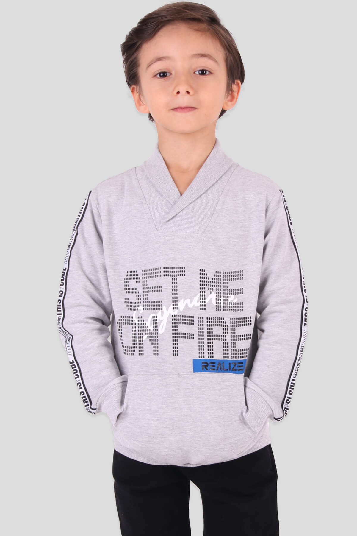 Breeze Erkek Çocuk Sweatshirt Gri (6-12 Yaş)