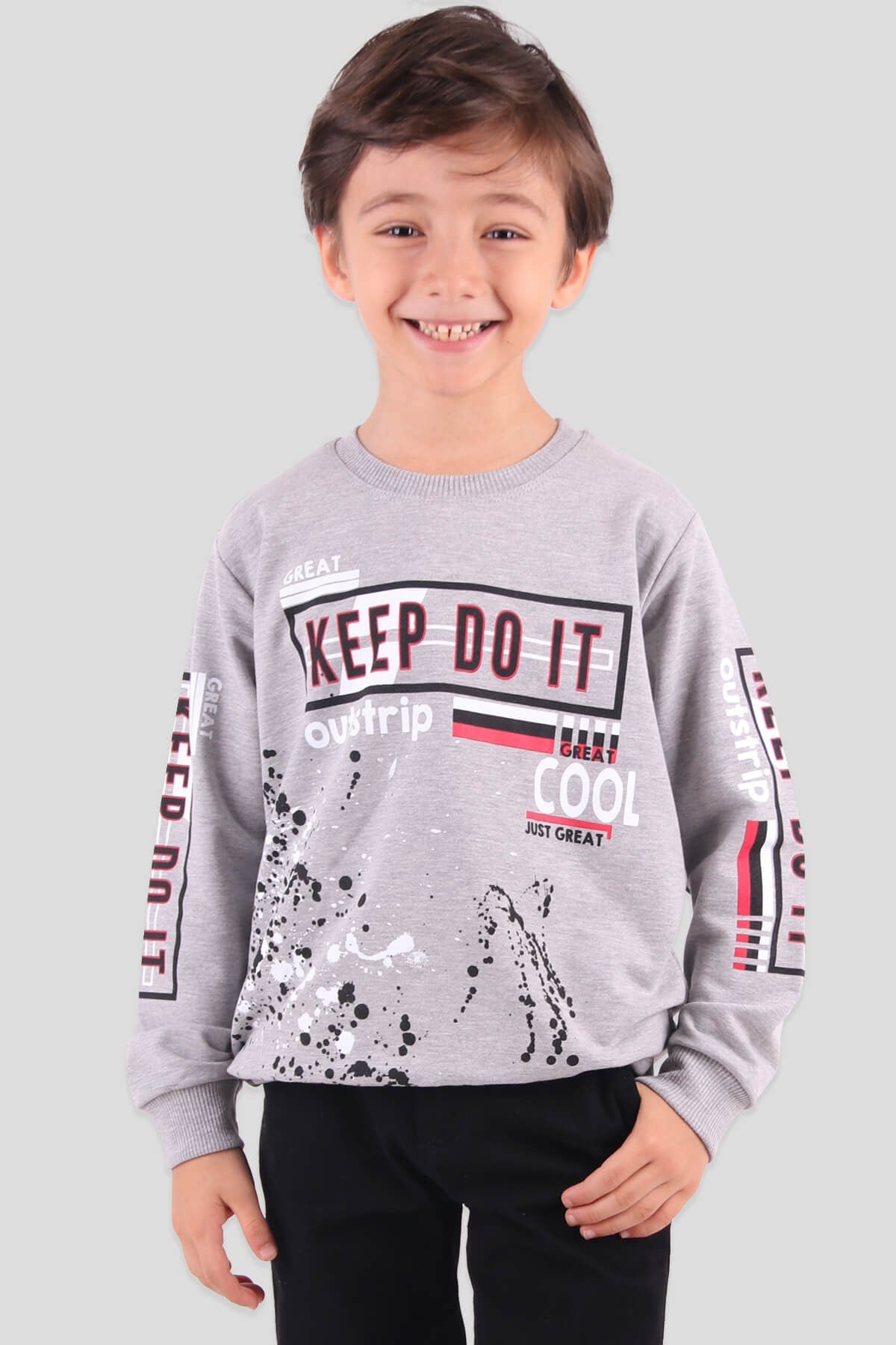 Breeze Erkek Çocuk Sweatshirt Gri (6-12 Yaş)