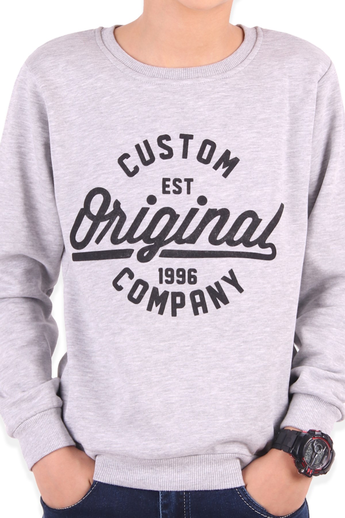 Breeze Erkek Çocuk Sweatshirt Gri (8-14 Yaş)