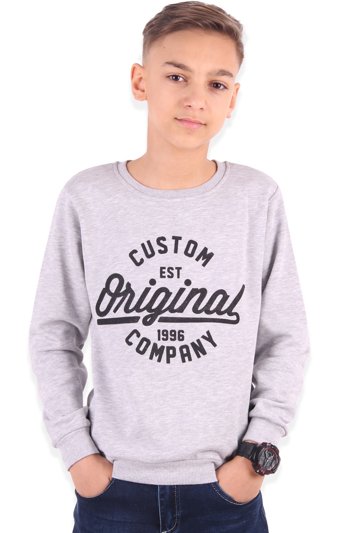 Breeze Erkek Çocuk Sweatshirt Gri (8-14 Yaş)