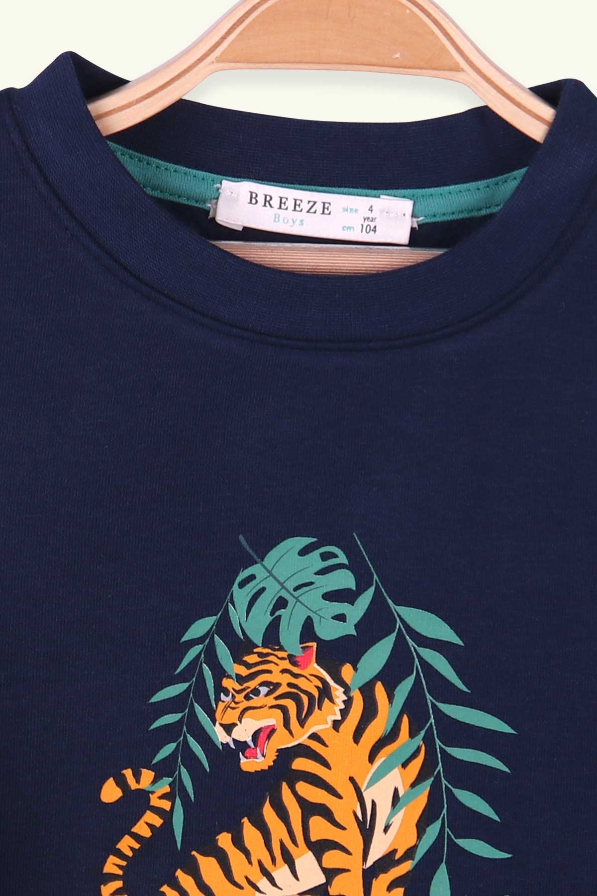 Breeze Erkek Çocuk Sweatshirt Jaguar Baskılı Lacivert (4-10 Yaş)