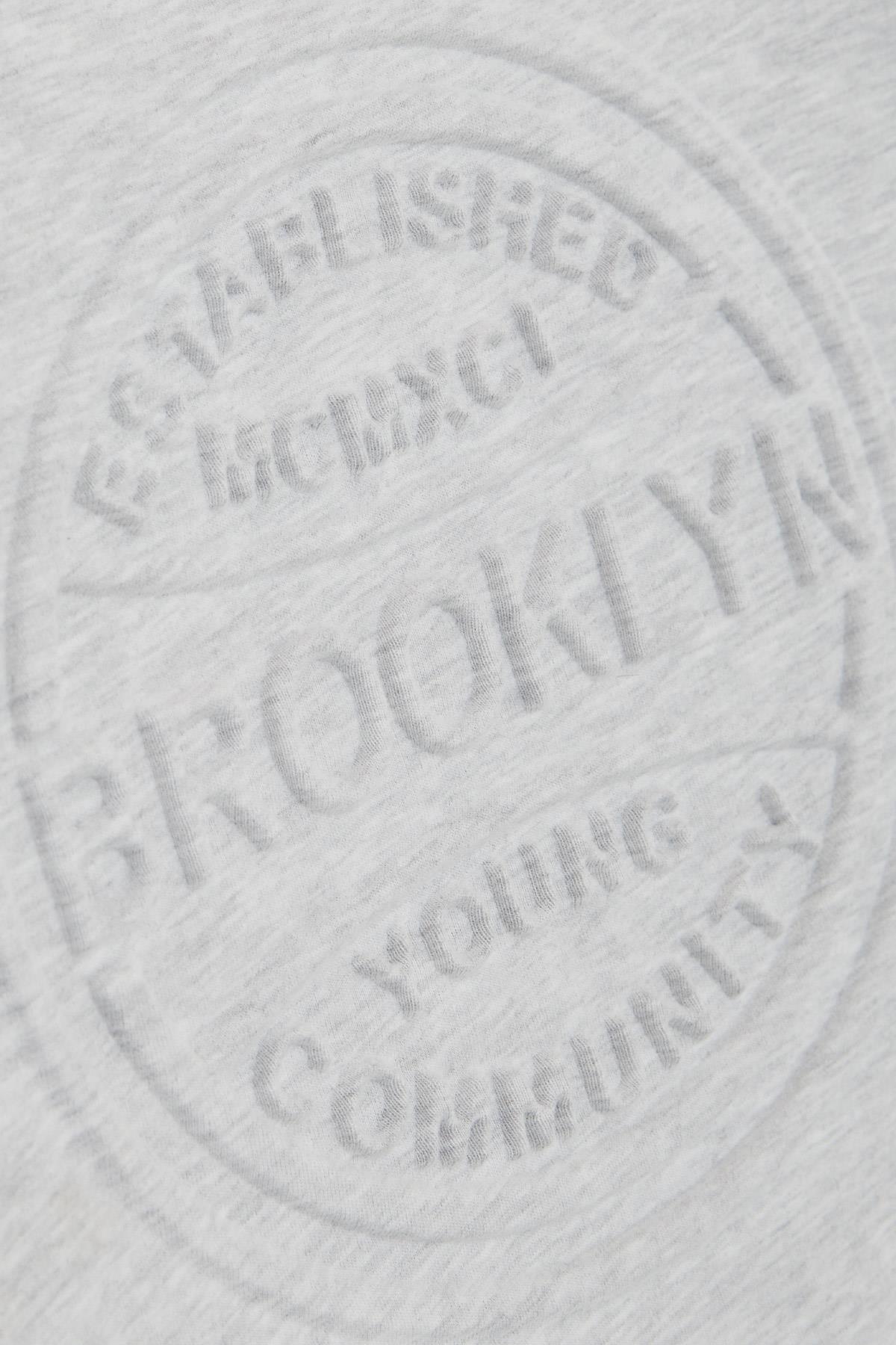 Breeze Erkek Çocuk Sweatshirt Kabartma Yazı Baskılı Açık Gri Melanj (9 Yaş)