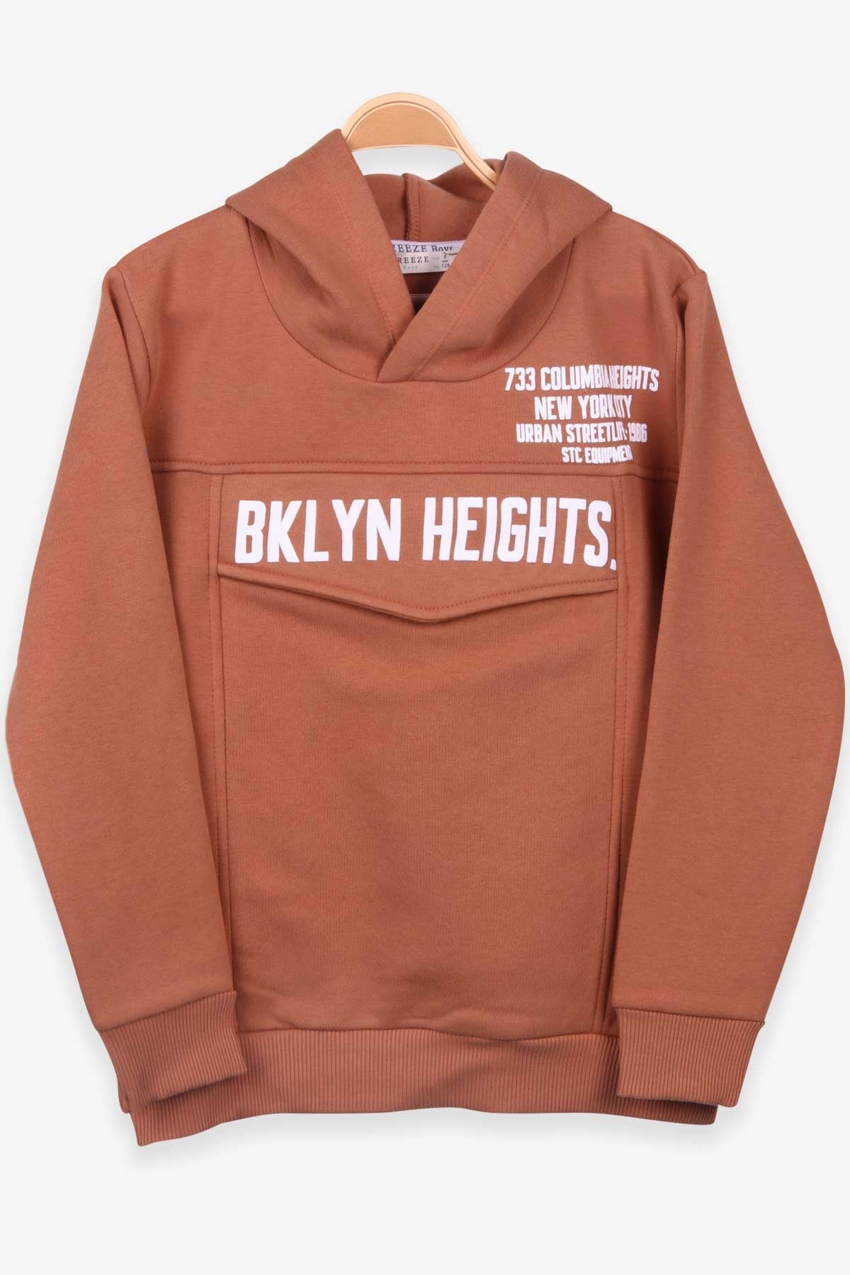 Breeze Erkek Çocuk Sweatshirt Kapüşonlu Açık Kahverengi (8-14 Yaş)