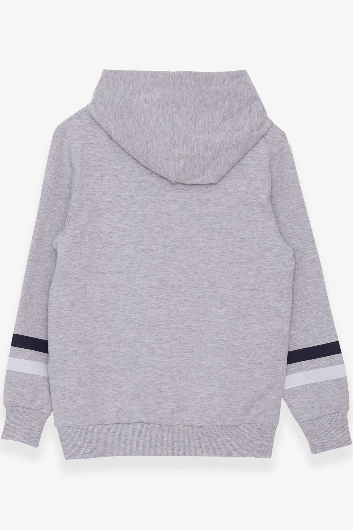 Breeze Erkek Çocuk Sweatshirt Kapüşonlu Nakışlı Gri Melanj (4-8 Yaş)