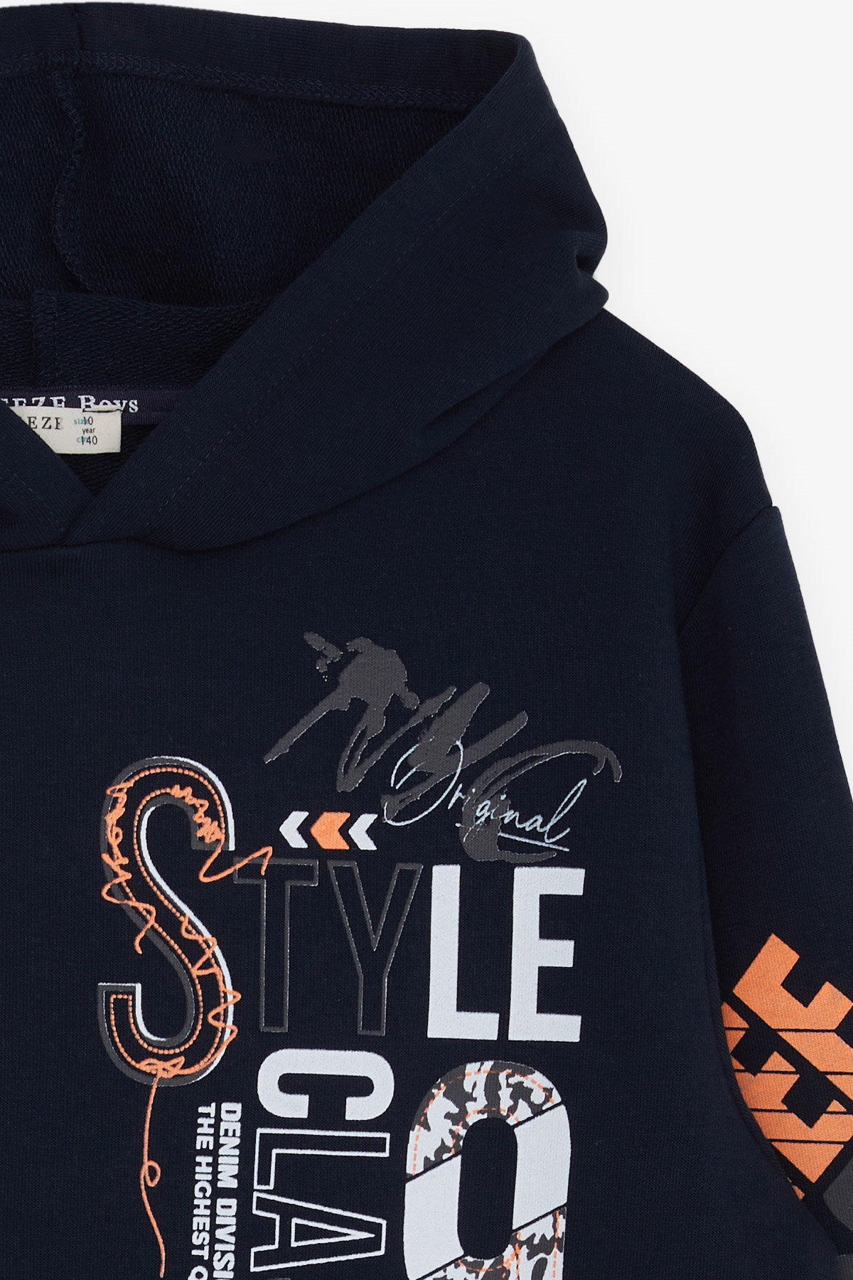 Breeze Erkek Çocuk Sweatshirt Kapüşonlu Kanguru Cepli Lacivert (9-14 Yaş)