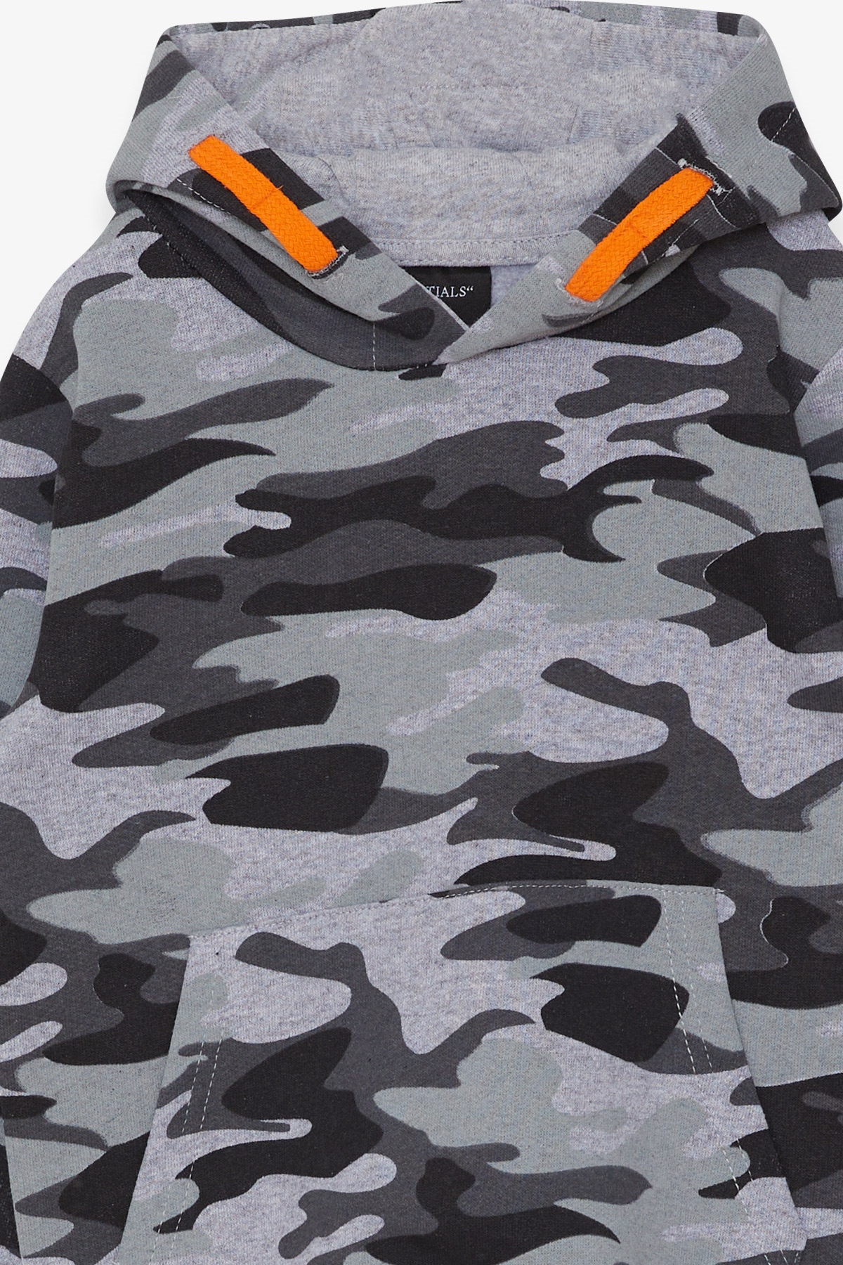 Breeze Erkek Çocuk Sweatshirt Kapüşonlu Kamuflaj Desenli Gri Melanj (6-10 Yaş)