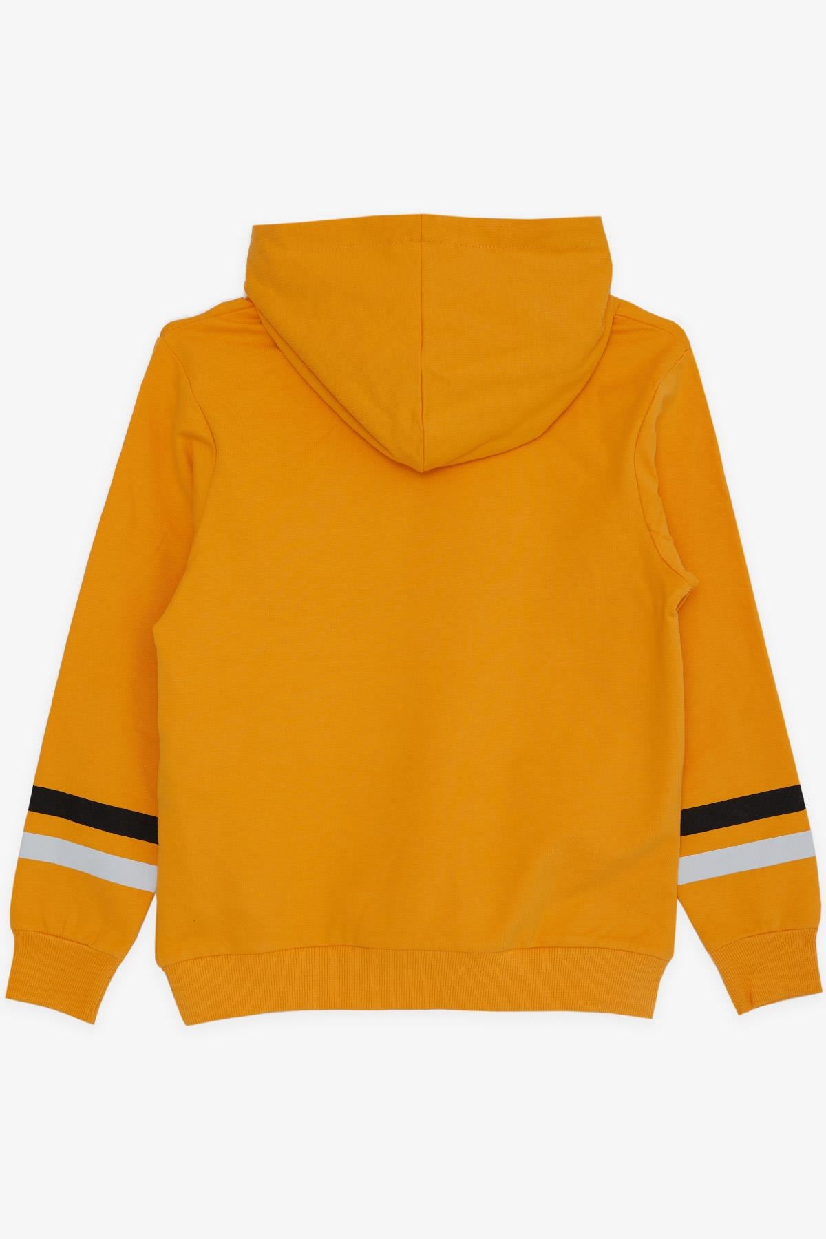 Breeze Erkek Çocuk Sweatshirt Kapüşonlu Nakışlı Hardal Sarı (9-15 Yaş)