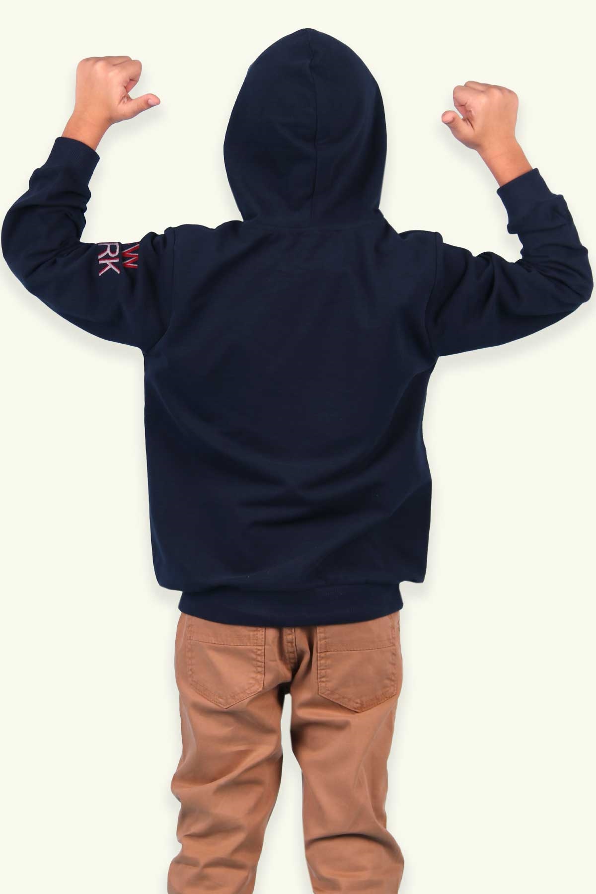 Breeze Erkek Çocuk Sweatshirt Kapüşonlu Kaykay Nakışlı Maskeli Lacivert (6-12 Yaş)