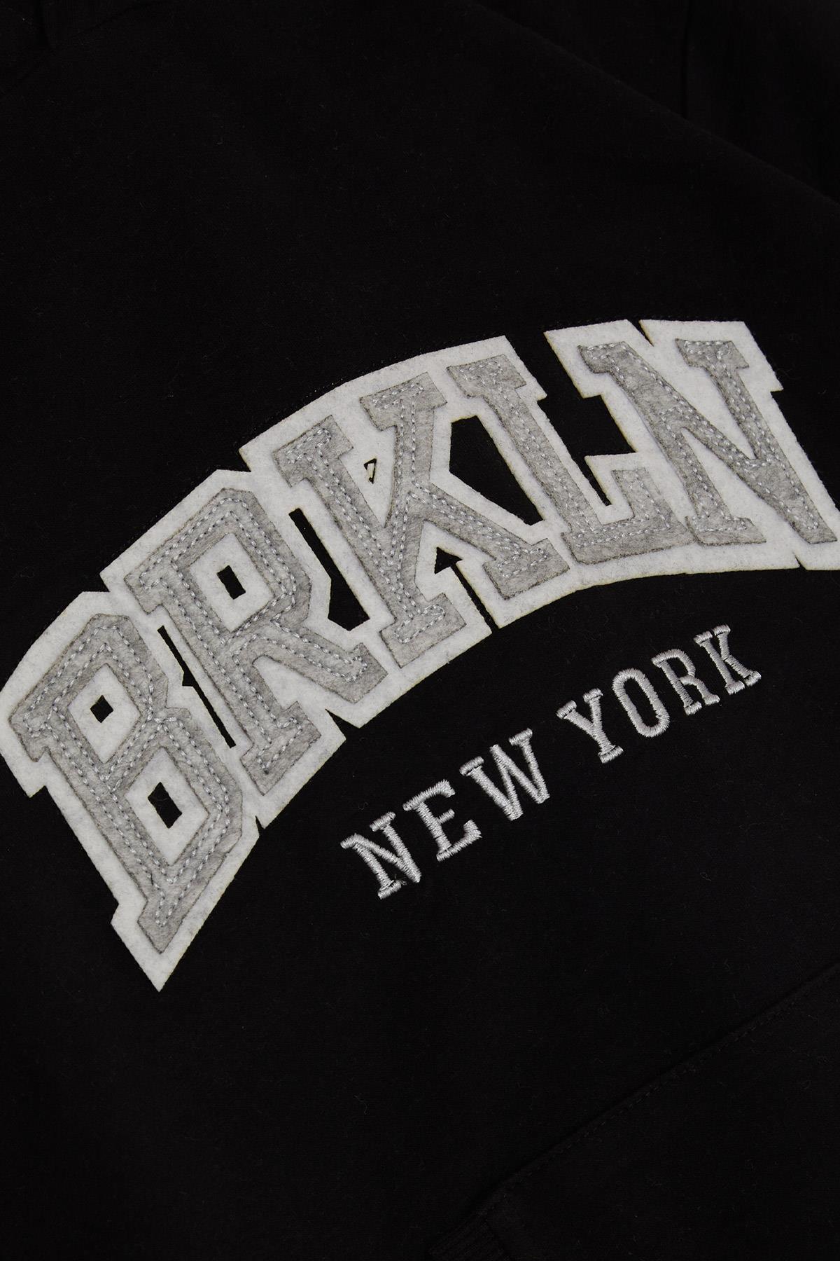 Breeze Erkek Çocuk Sweatshirt Kapuşonlu Nakışlı Siyah (9-15 Yaş)
