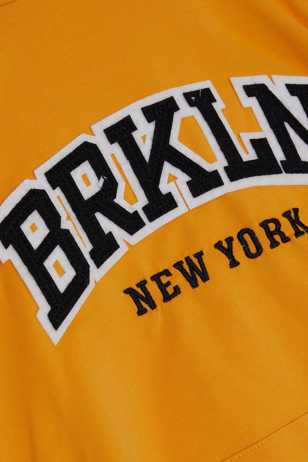 Breeze Erkek Çocuk Sweatshirt Kapüşonlu Nakışlı Hardal Sarı (9-15 Yaş)