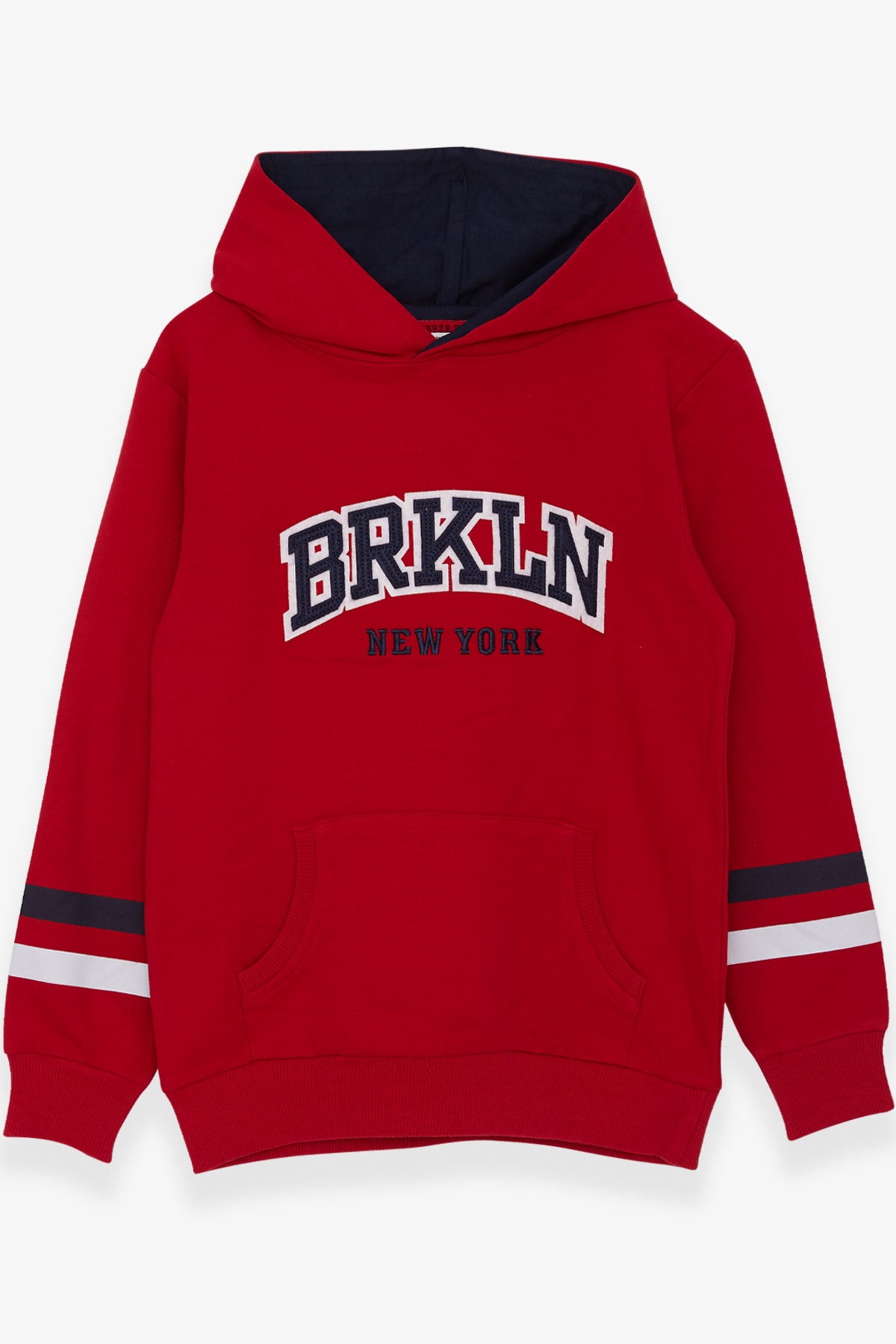 Breeze Erkek Çocuk Sweatshirt Kapüşonlu Nakışlı Kırmızı (4-8 Yaş)