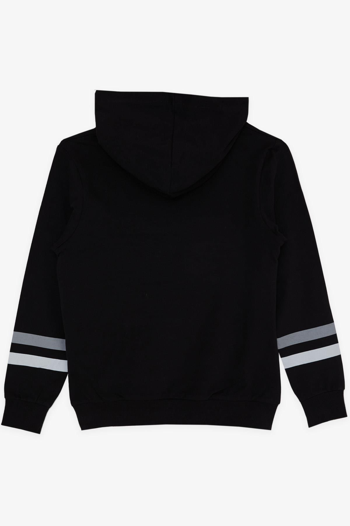 Breeze Erkek Çocuk Sweatshirt Kapuşonlu Nakışlı Siyah (9-15 Yaş)
