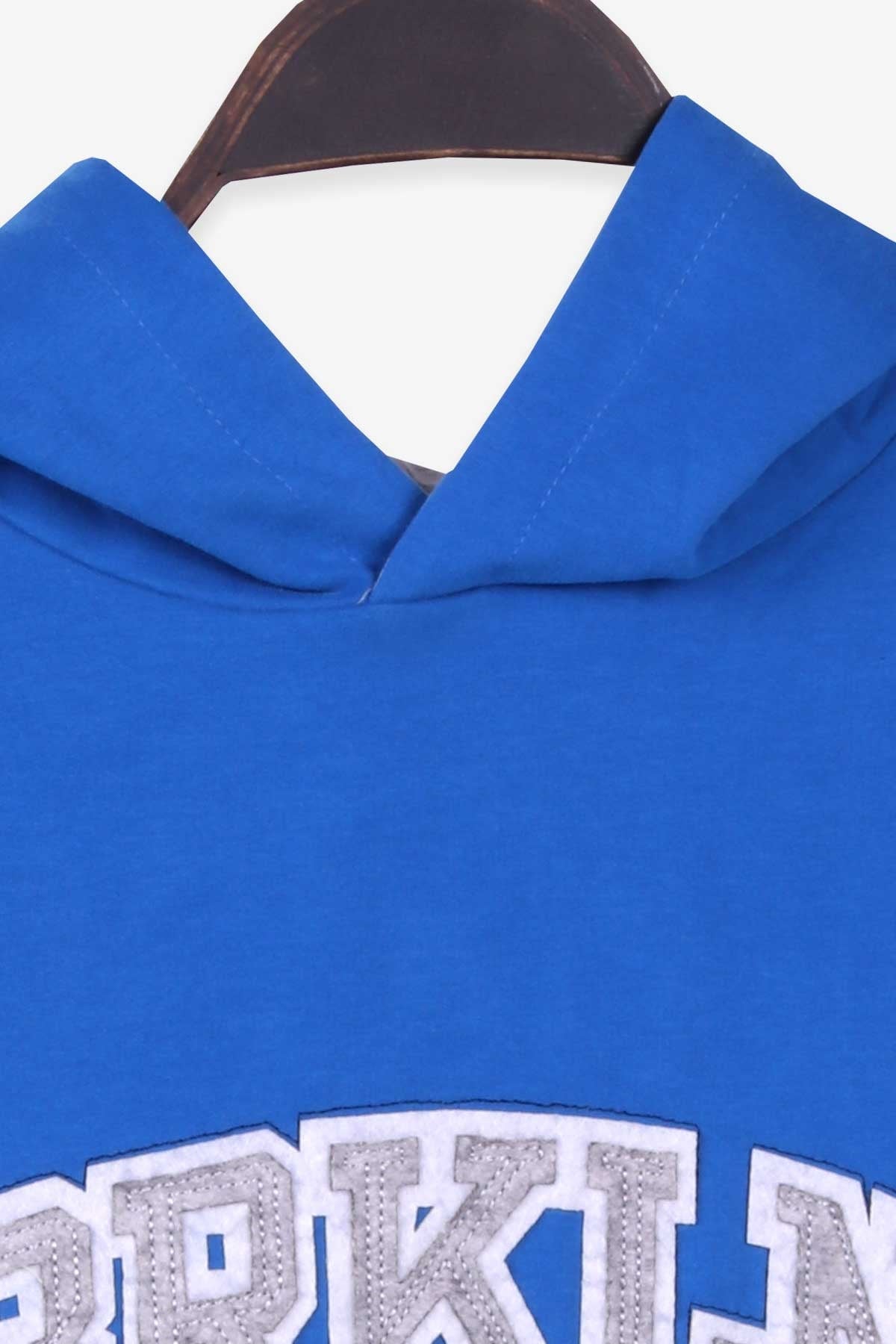 Breeze Erkek Çocuk Sweatshirt Kapüşonlu Nakışlı Saks Mavisi (9-15 Yaş)