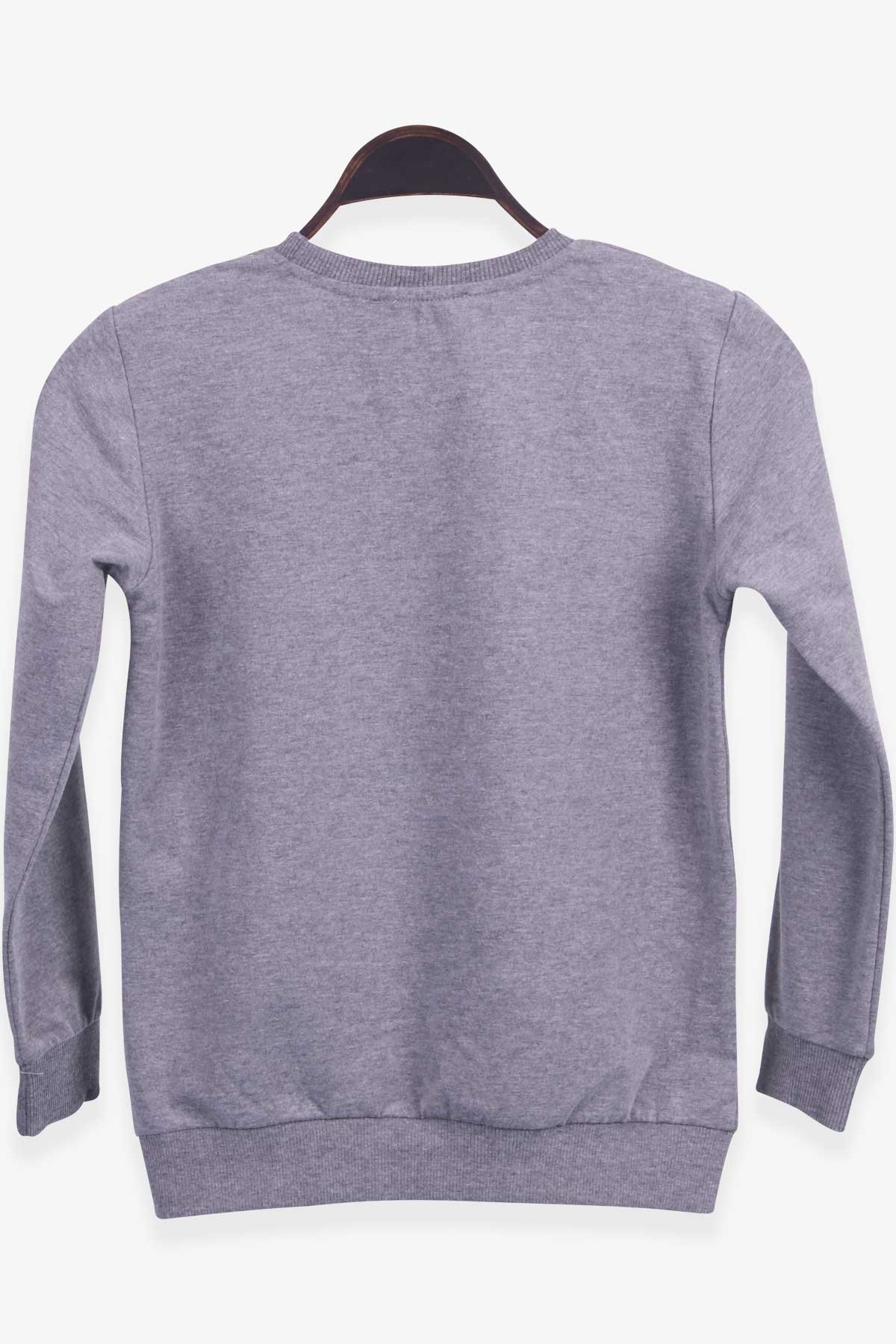Breeze Erkek Çocuk Sweatshirt Kaykay Baskılı Füme (9-14 Yaş)