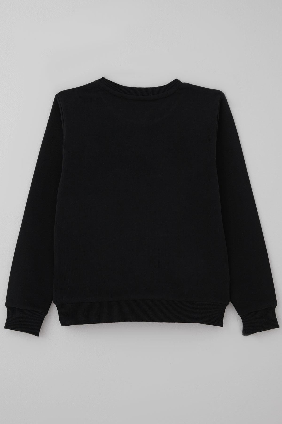 Breeze Erkek Çocuk Sweatshirt Los Angeles Yazı Baskılı Siyah (8-14 Yaş)