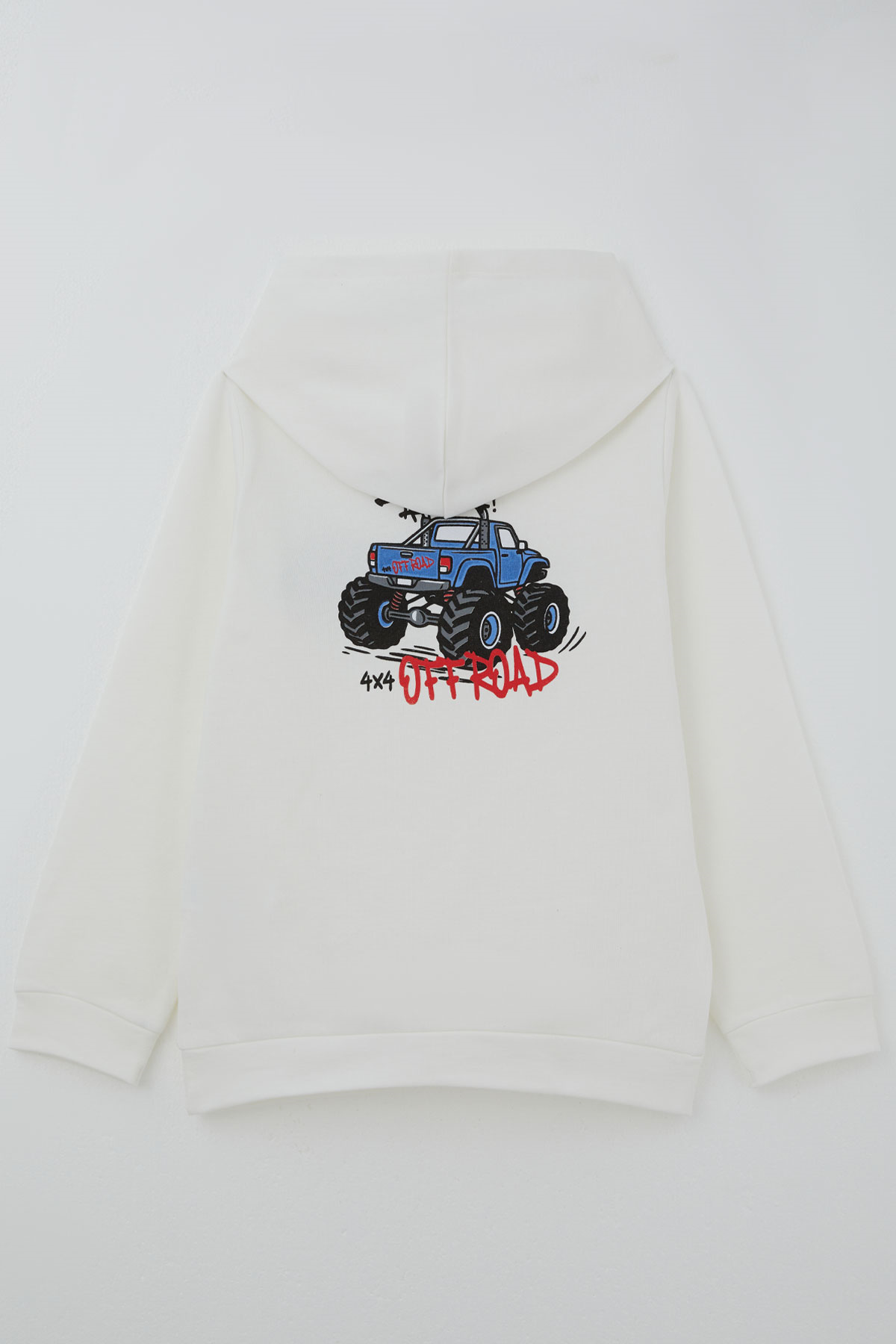 Breeze Erkek Çocuk Sweatshirt Macera Temalı Arazi Aracı Sırt Baskı Detaylı Ekru (4-8 Yaş)