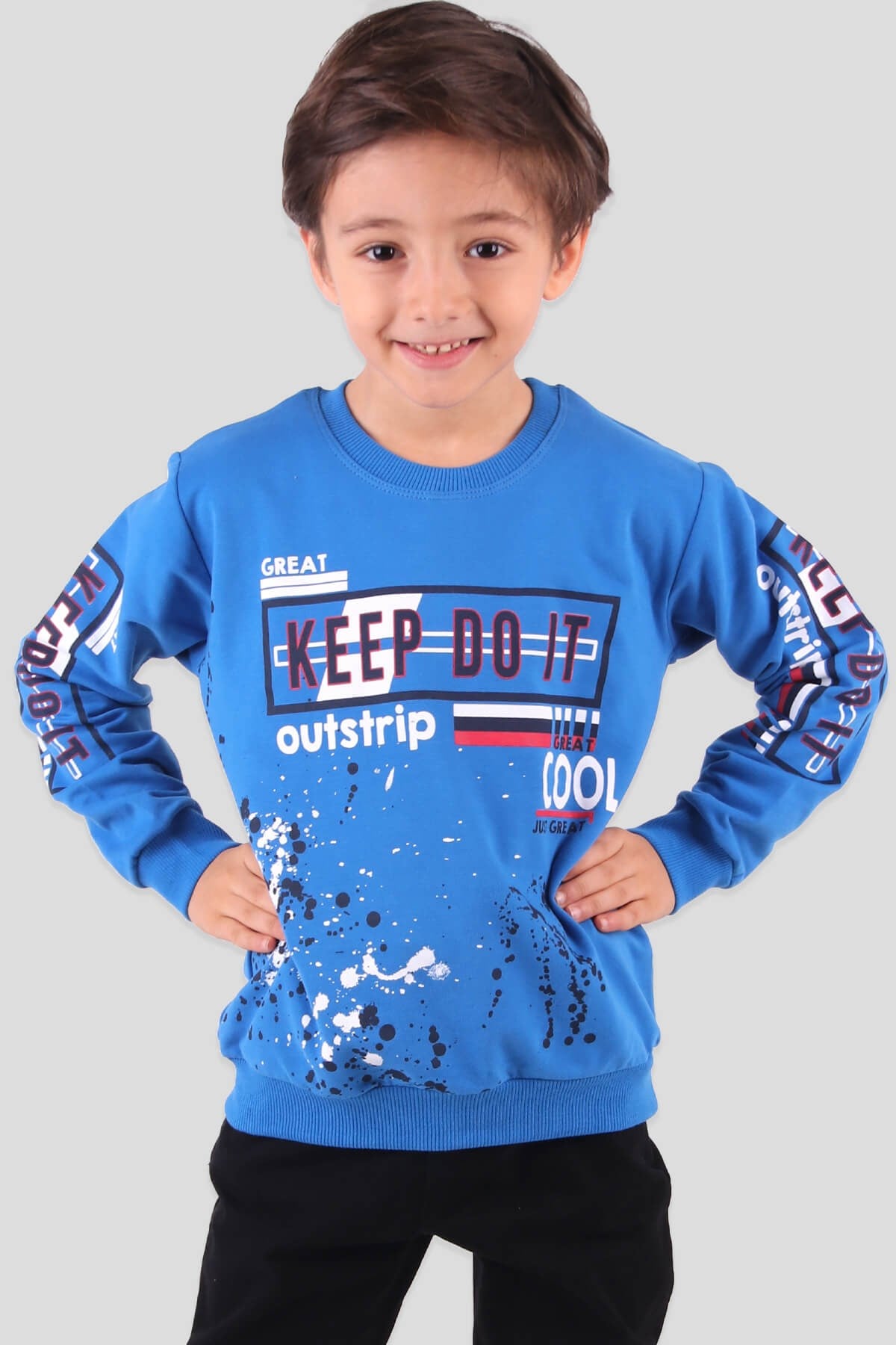 Breeze Erkek Çocuk Sweatshirt Mavi (6-12 Yaş)