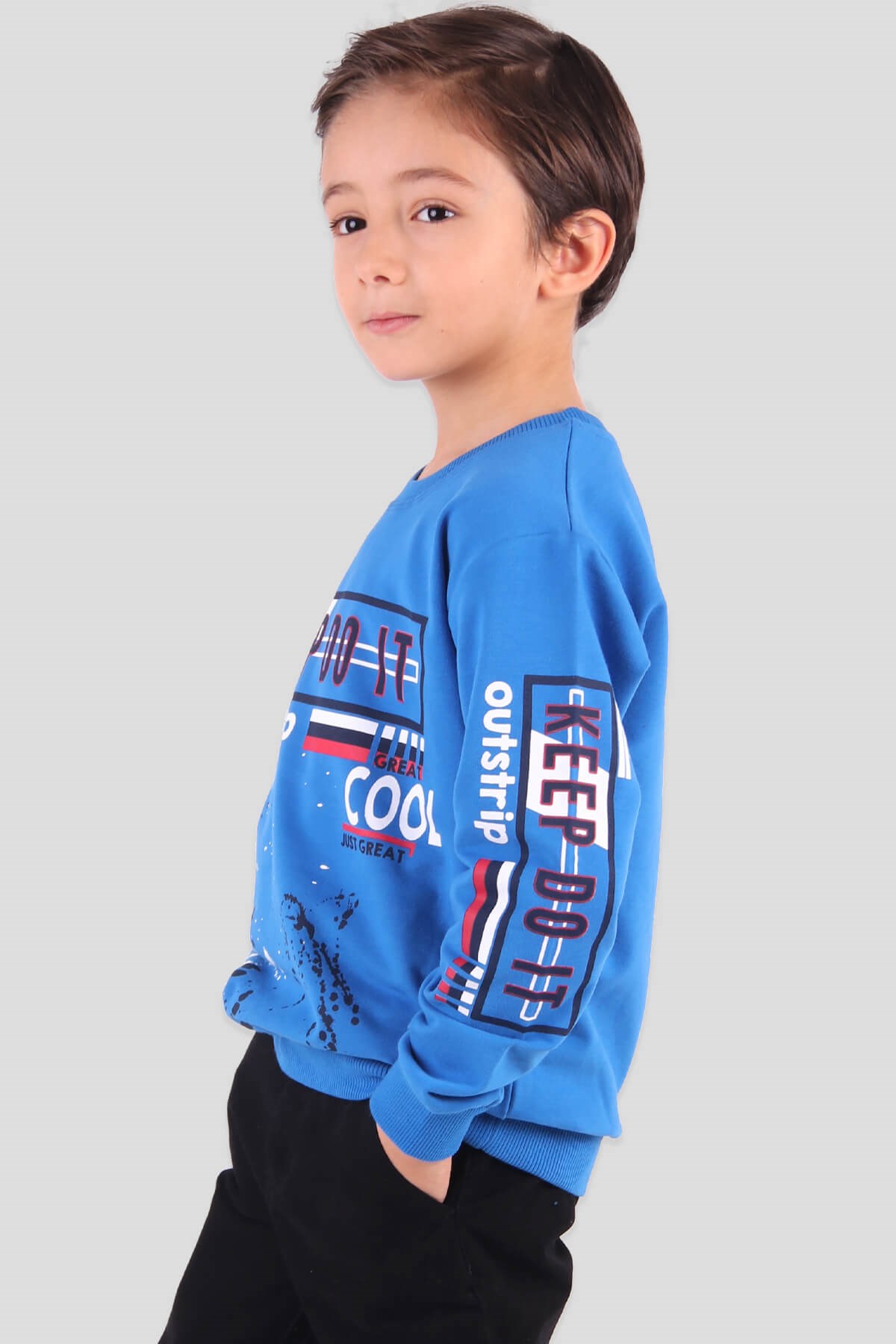 Breeze Erkek Çocuk Sweatshirt Mavi (6-12 Yaş)