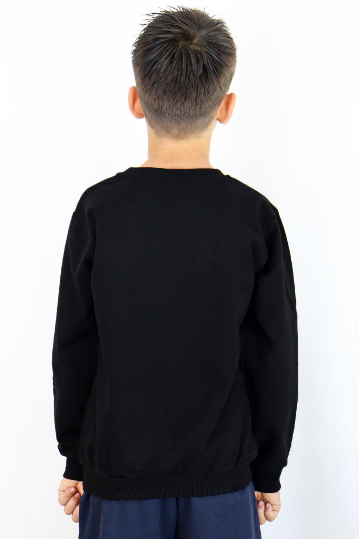 Breeze Erkek Çocuk Sweatshirt Motivasyon Temalı Siyah (8-12 Yaş)