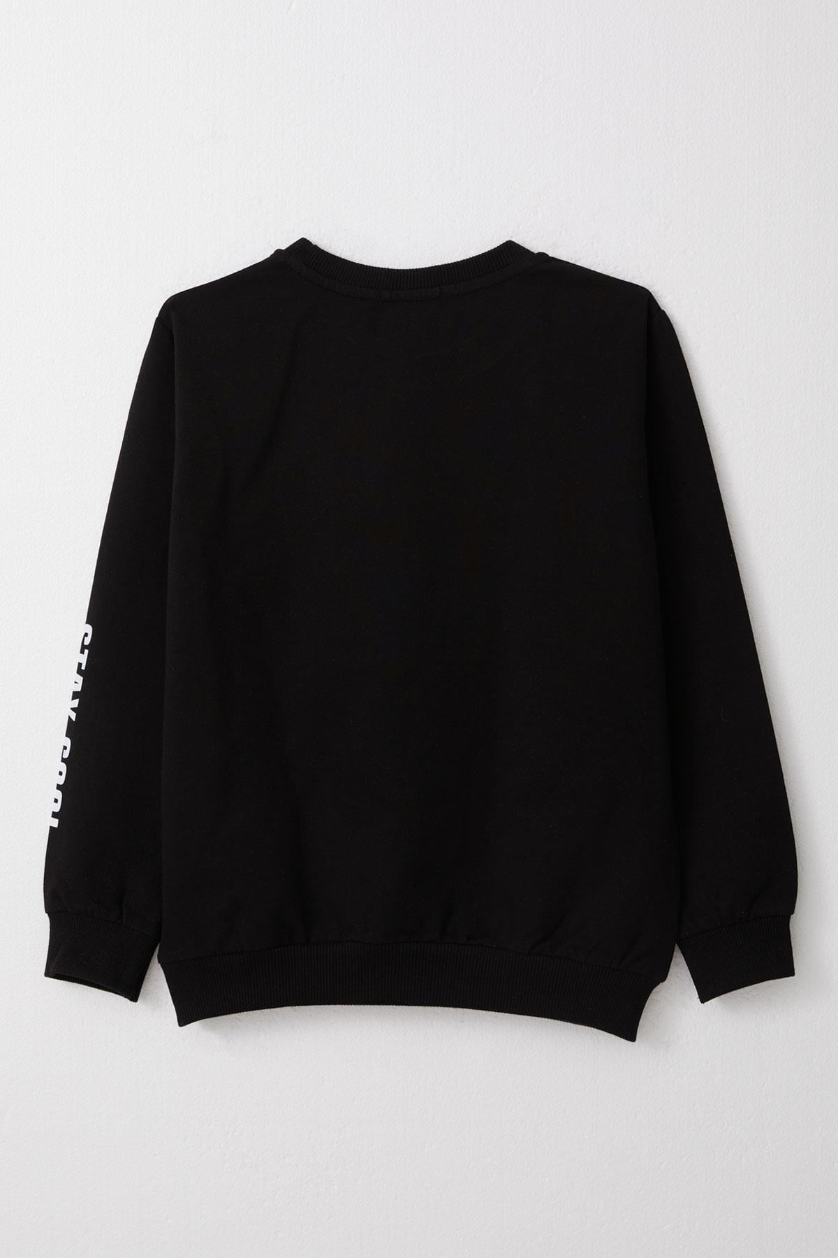 Breeze Erkek Çocuk Sweatshirt Motivasyon Temalı Siyah (8-12 Yaş)