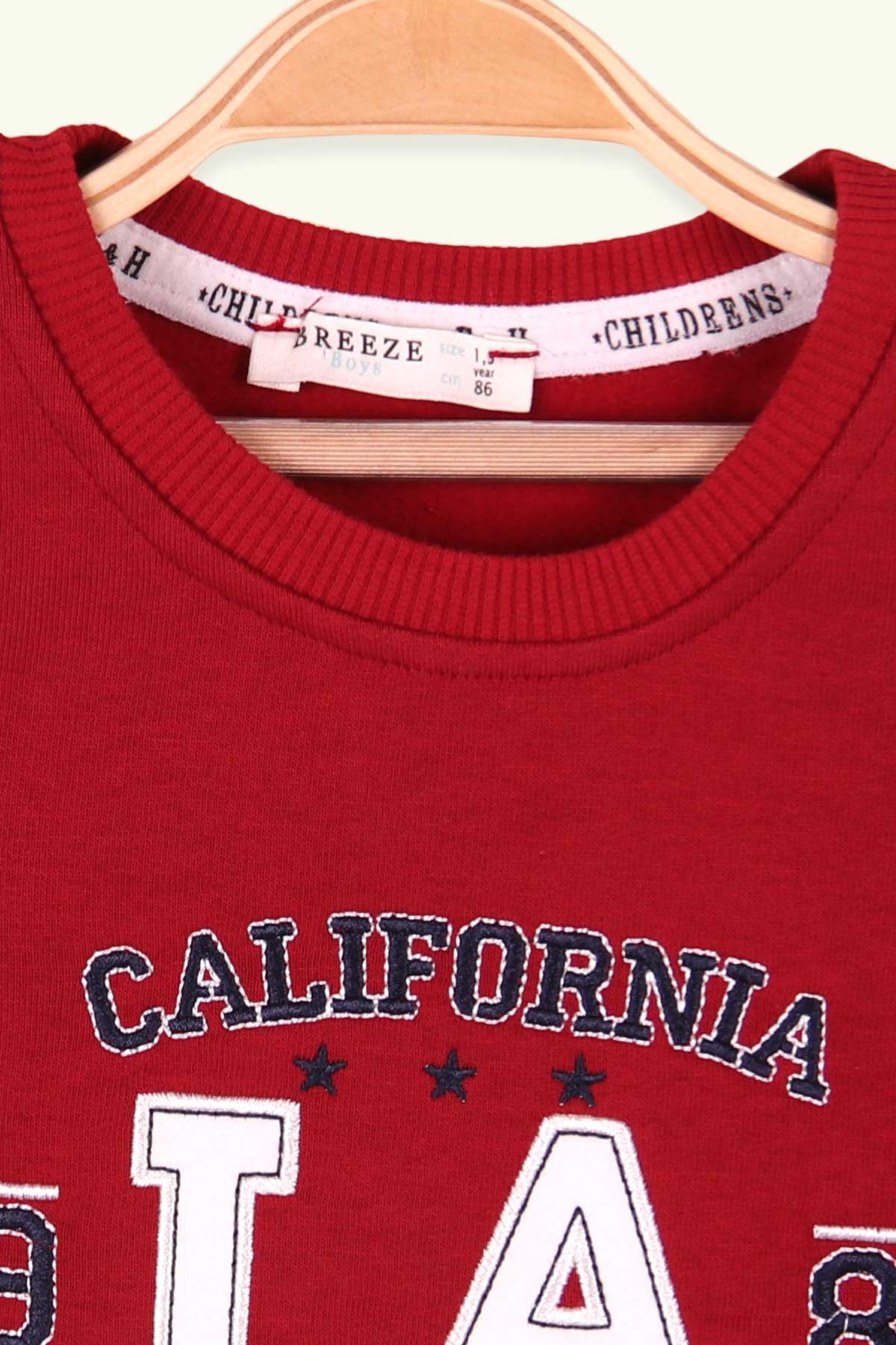 Breeze Erkek Çocuk Sweatshirt Nakışlı Bordo (1.5-5 Yaş)