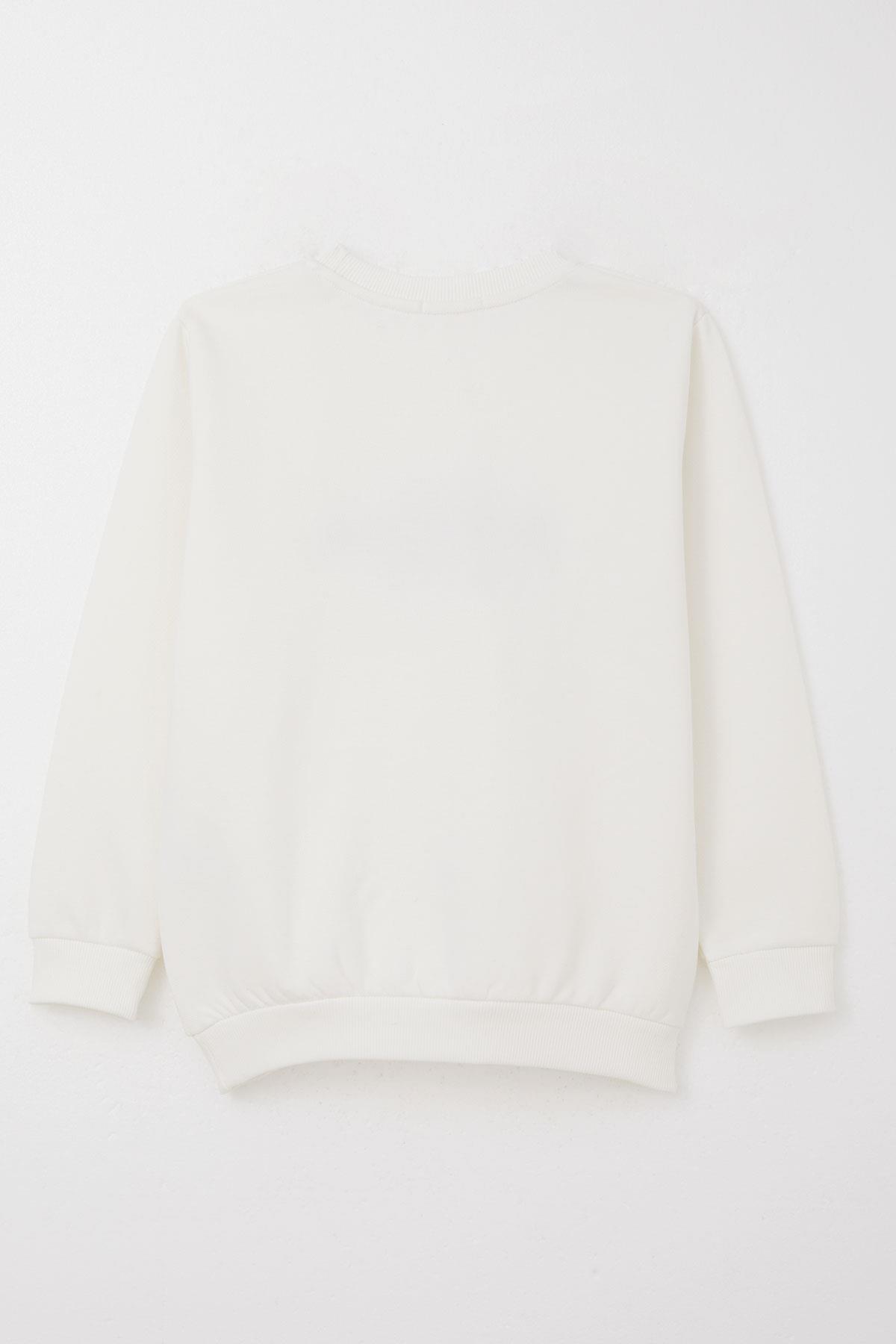 Breeze Erkek Çocuk Sweatshirt Nakışlı Yazı Baskılı Ekru (8-14 Yaş)