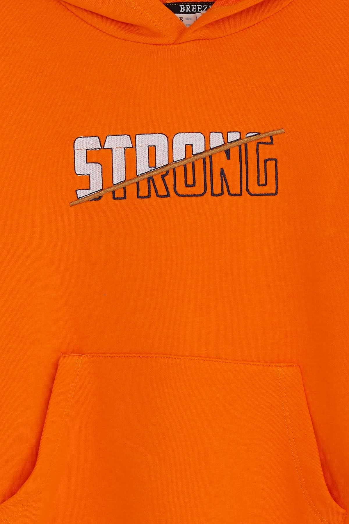 Breeze Erkek Çocuk Sweatshirt Nakışlı Yazı Baskılı Turuncu (8-14 Yaş)