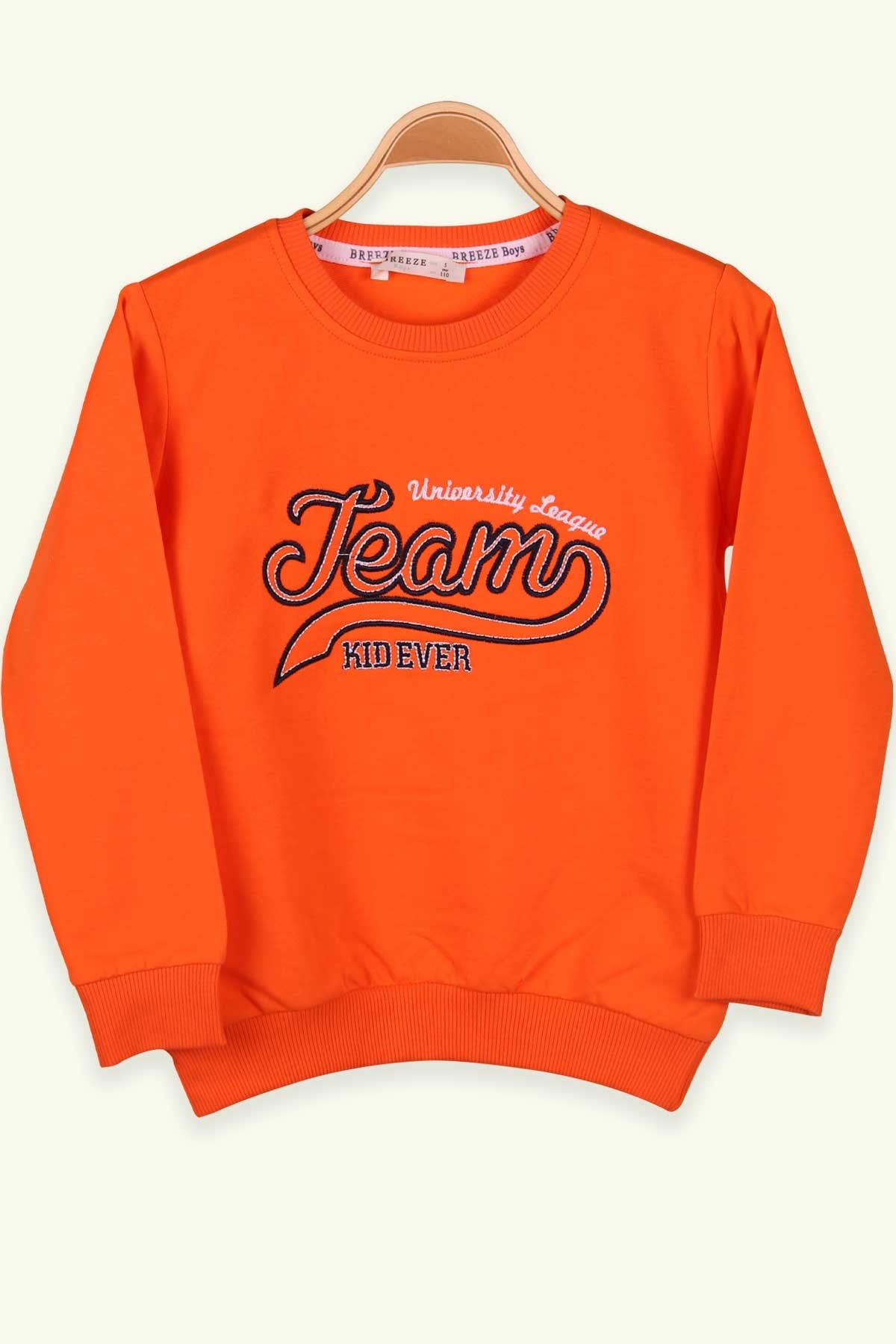 Breeze Erkek Çocuk Sweatshirt Nakışlı Turuncu (5-9 Yaş)