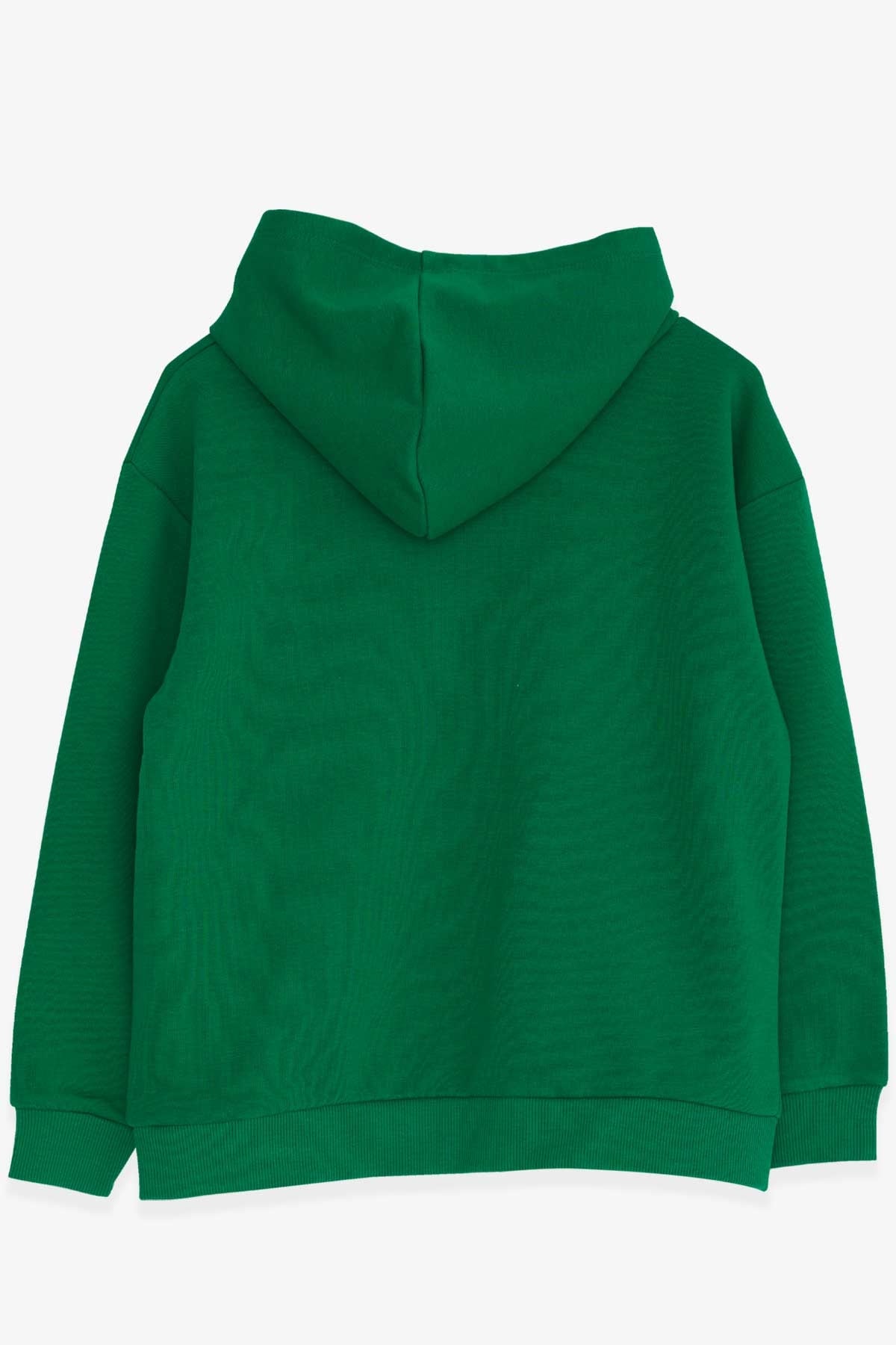 Breeze Erkek Çocuk Sweatshirt Nakışlı Yazı Baskılı Yeşil (8-14 Yaş)