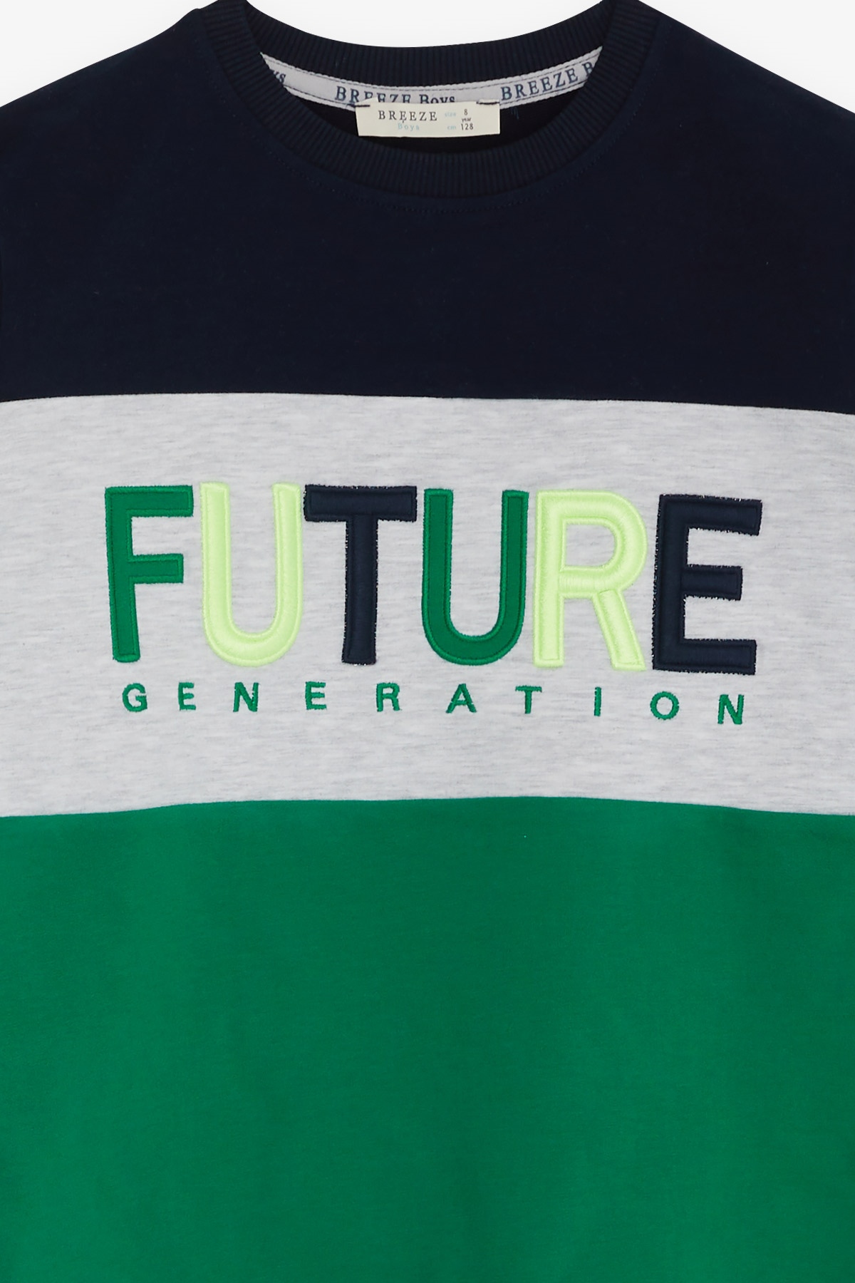 Breeze Erkek Çocuk Sweatshirt Renkli Nakışlı Lacivert (7-12 Yaş)