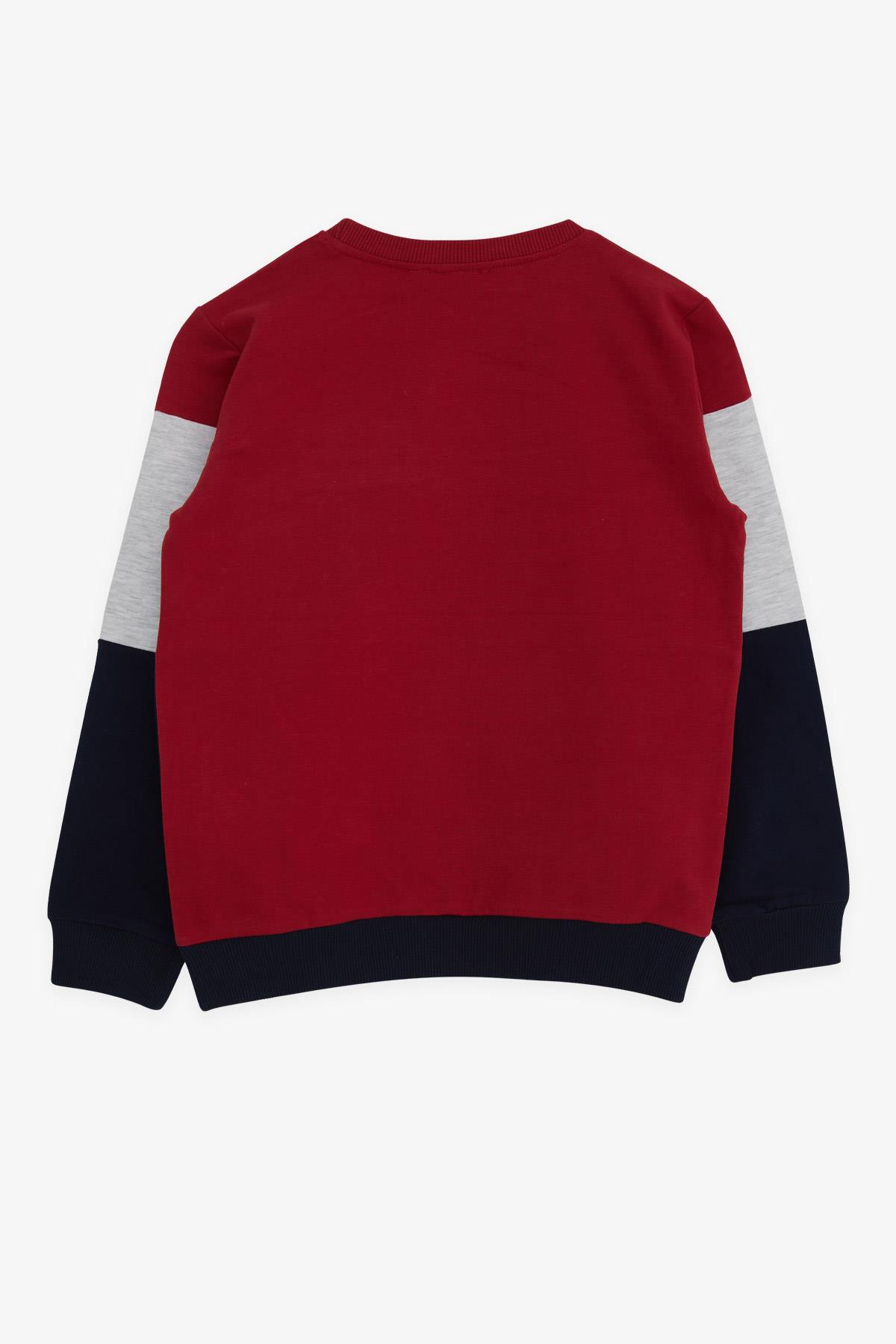 Breeze Erkek Çocuk Sweatshirt Renkli Nakışlı Bordo (7-12 Yaş)