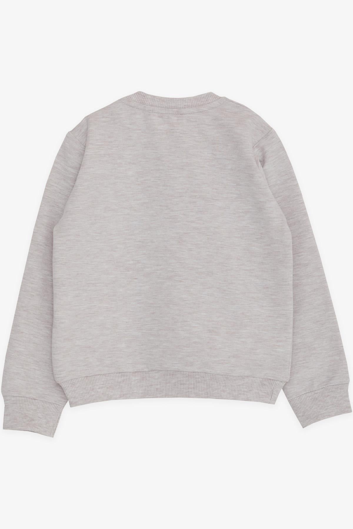 Breeze Erkek Çocuk Sweatshirt Ressam Ayıcık Baskılı Bej Melanj (1-4 Yaş)