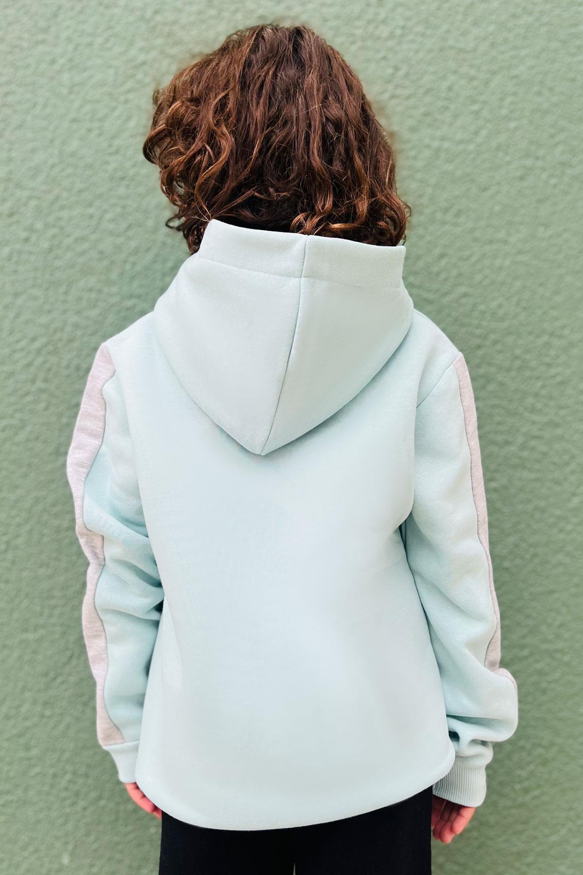 Breeze Erkek Çocuk Sweatshirt Süzene Nakışlı Su Yeşili (7-10 Yaş)