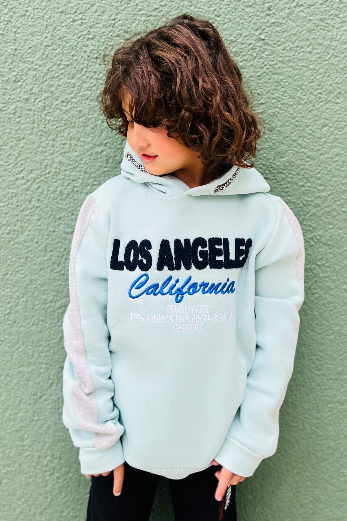 Breeze Erkek Çocuk Sweatshirt Süzene Nakışlı Su Yeşili (7-10 Yaş)