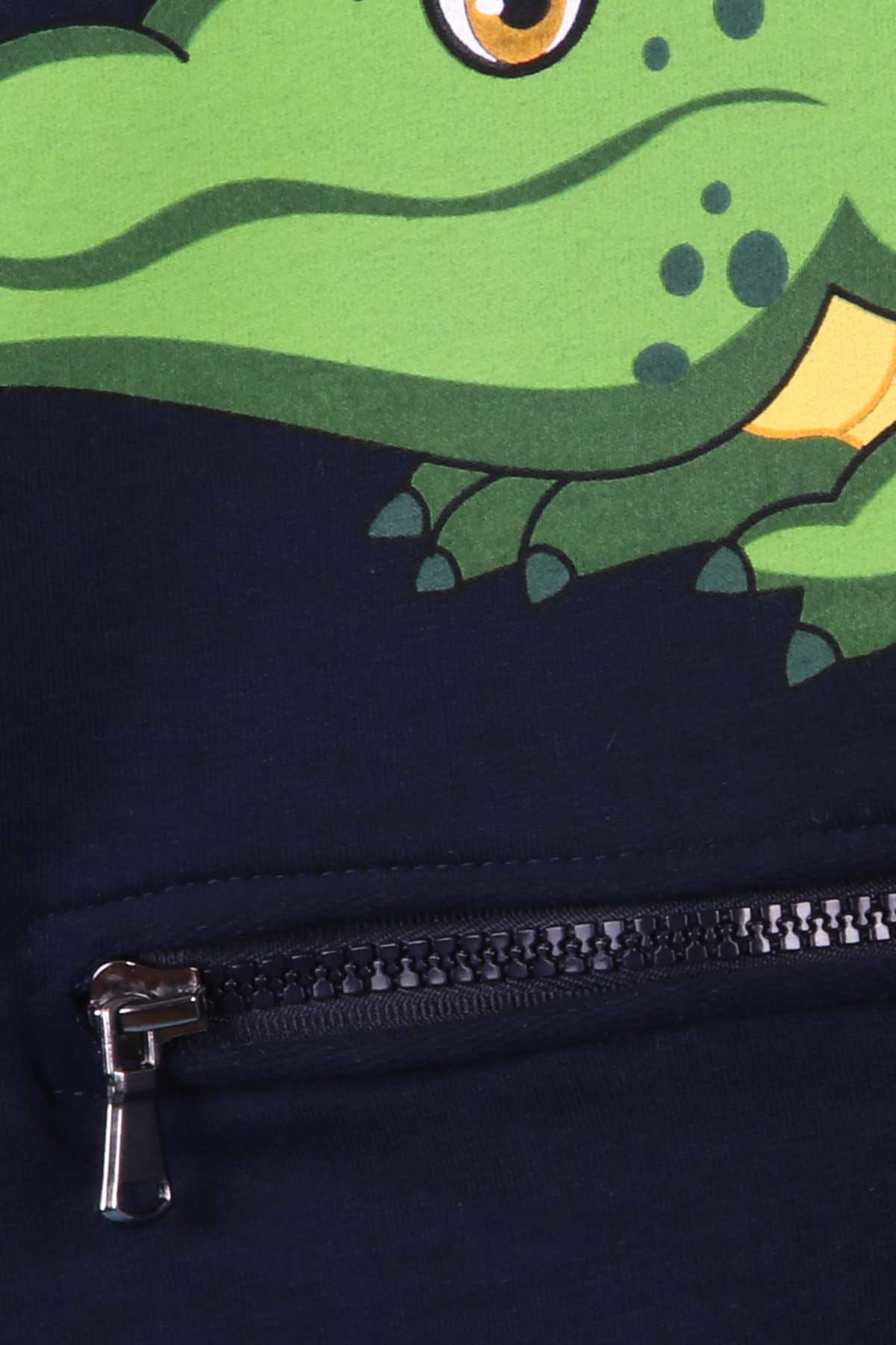 Breeze Erkek Çocuk Sweatshirt Timsah Baskılı Kapüşonlu Lacivert (5-10 Yaş)