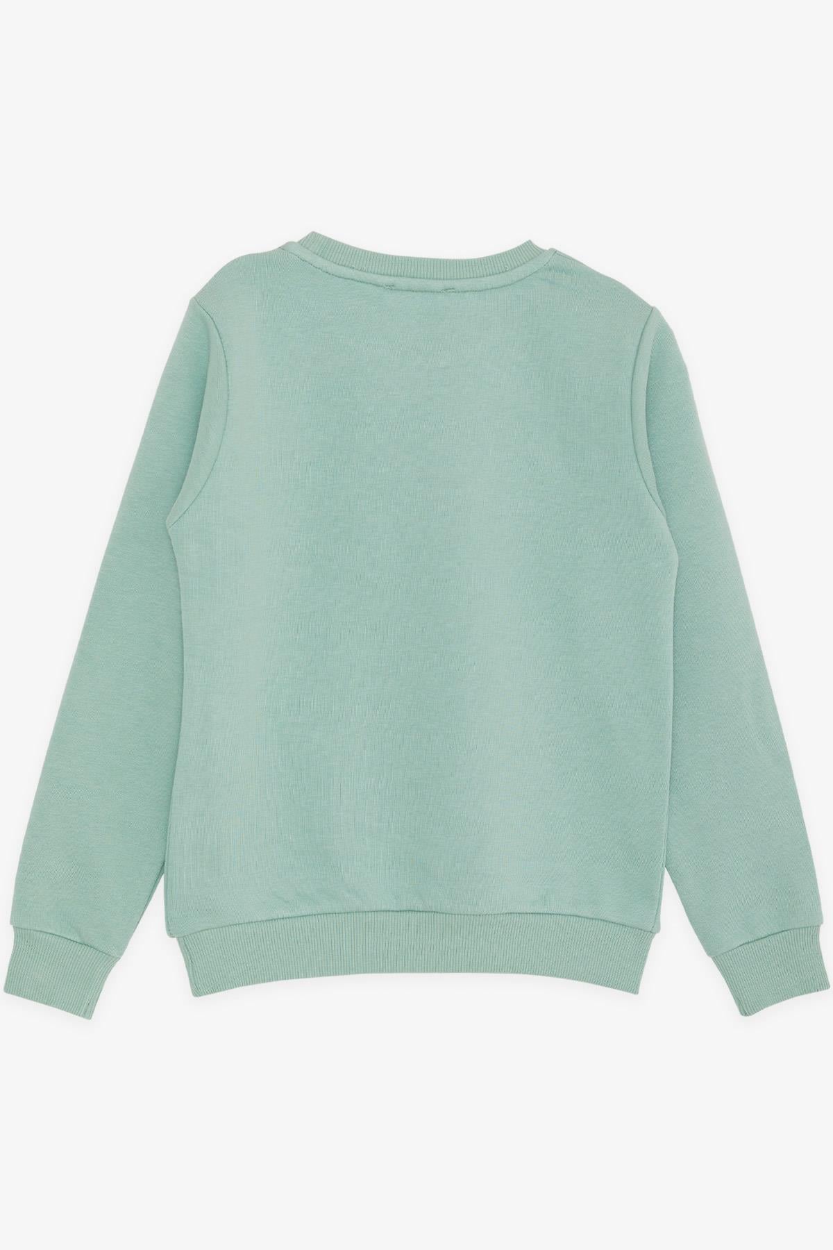 Breeze Erkek Çocuk Sweatshirt Yazı Baskılı Mint Yeşili (8-14 Yaş)