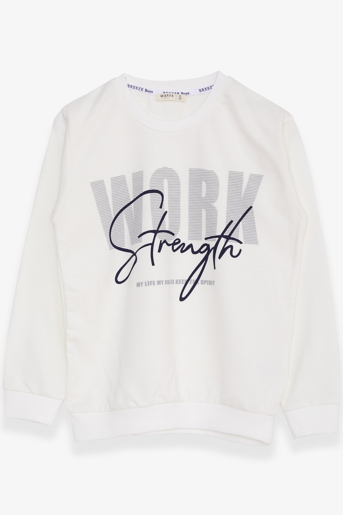 Breeze Erkek Çocuk Sweatshirt Yazı Baskılı Ekru (9-14 Yaş)