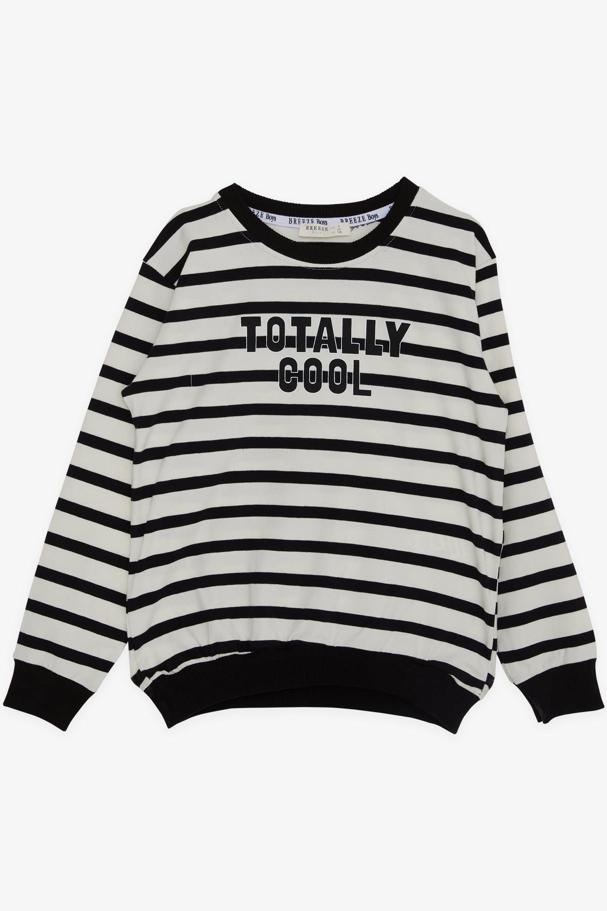 Breeze Erkek Çocuk Sweatshirt Yazı Baskılı Siyah (5-10 Yaş)