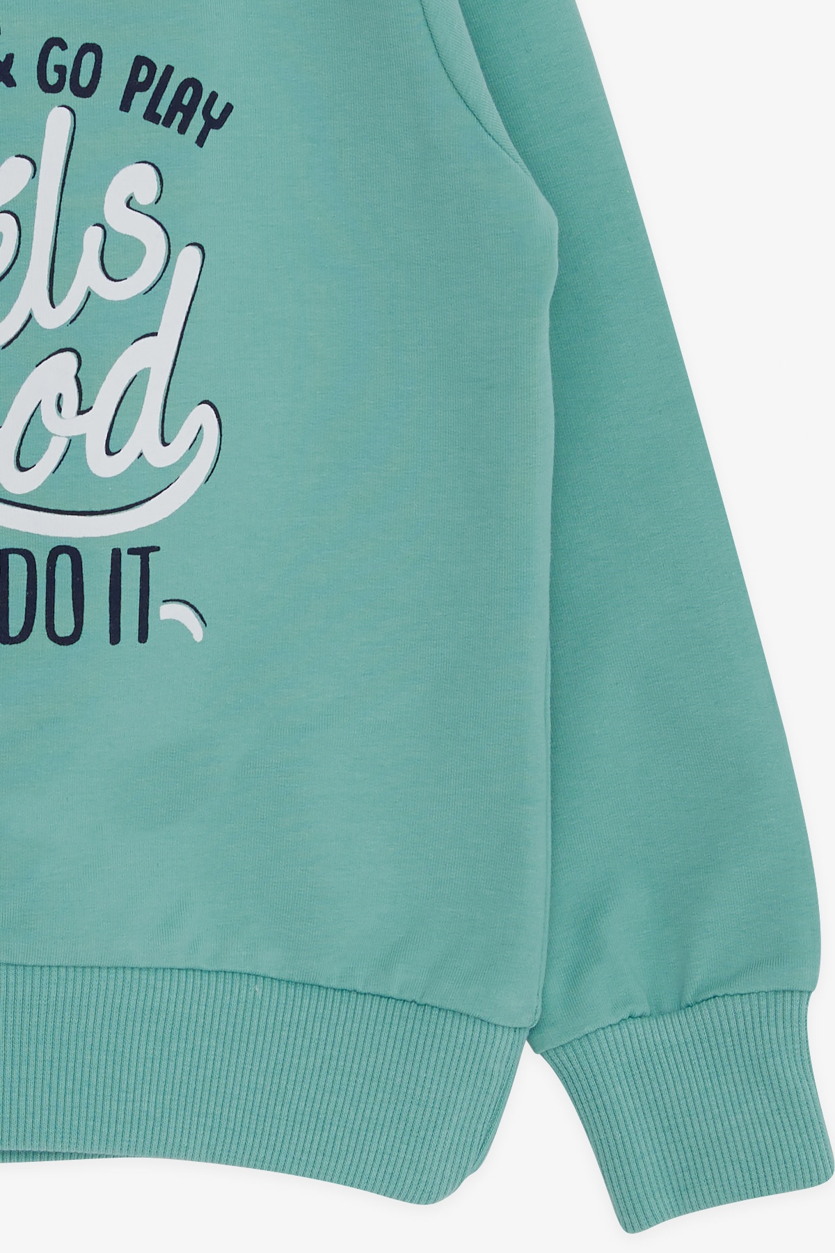 Breeze Erkek Çocuk Sweatshirt Yazı Baskılı Mint Yeşili (2-6 Yaş)
