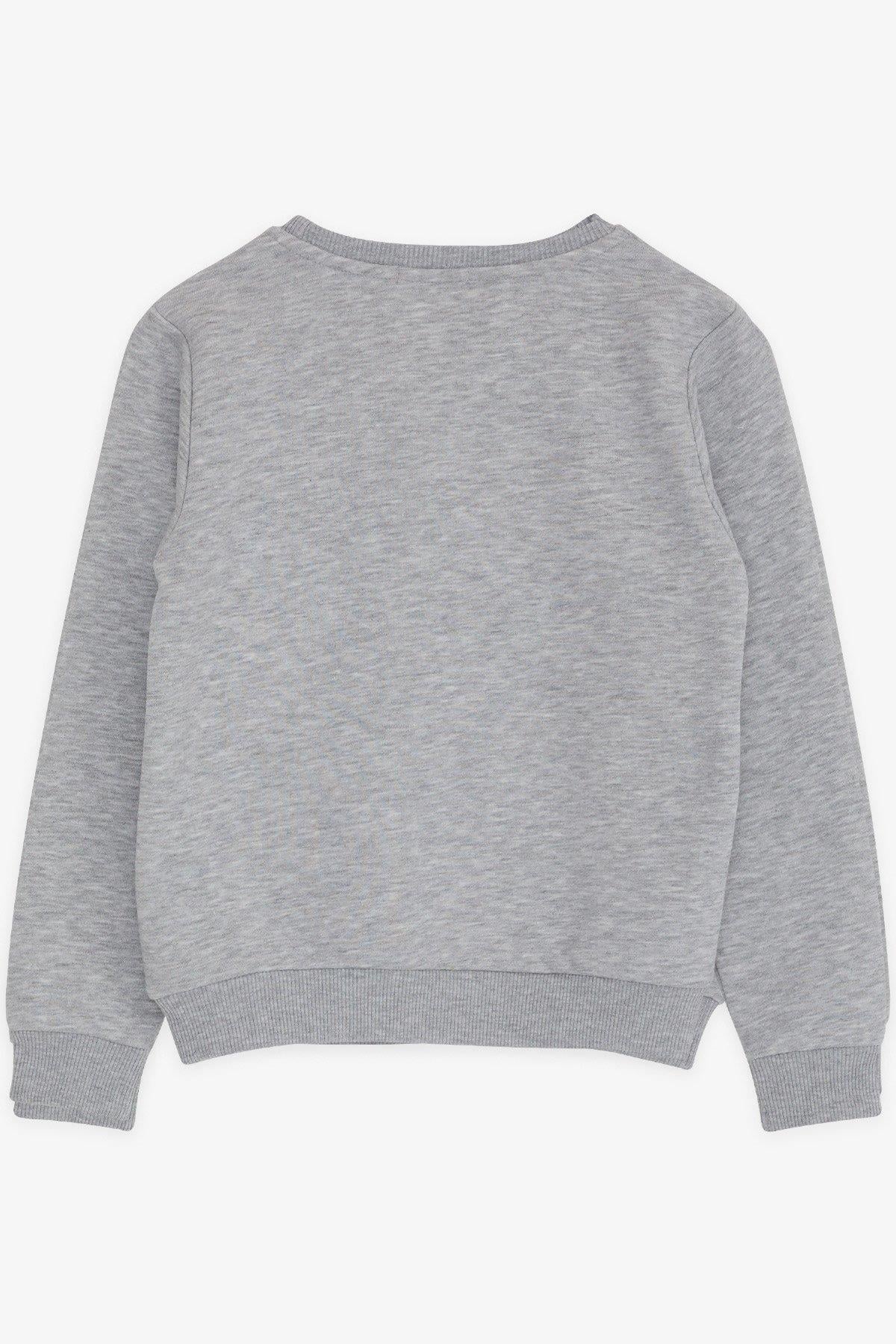 Breeze Erkek Çocuk Sweatshirt Yazı Baslılı Gri Melanj (8-14 Yaş)