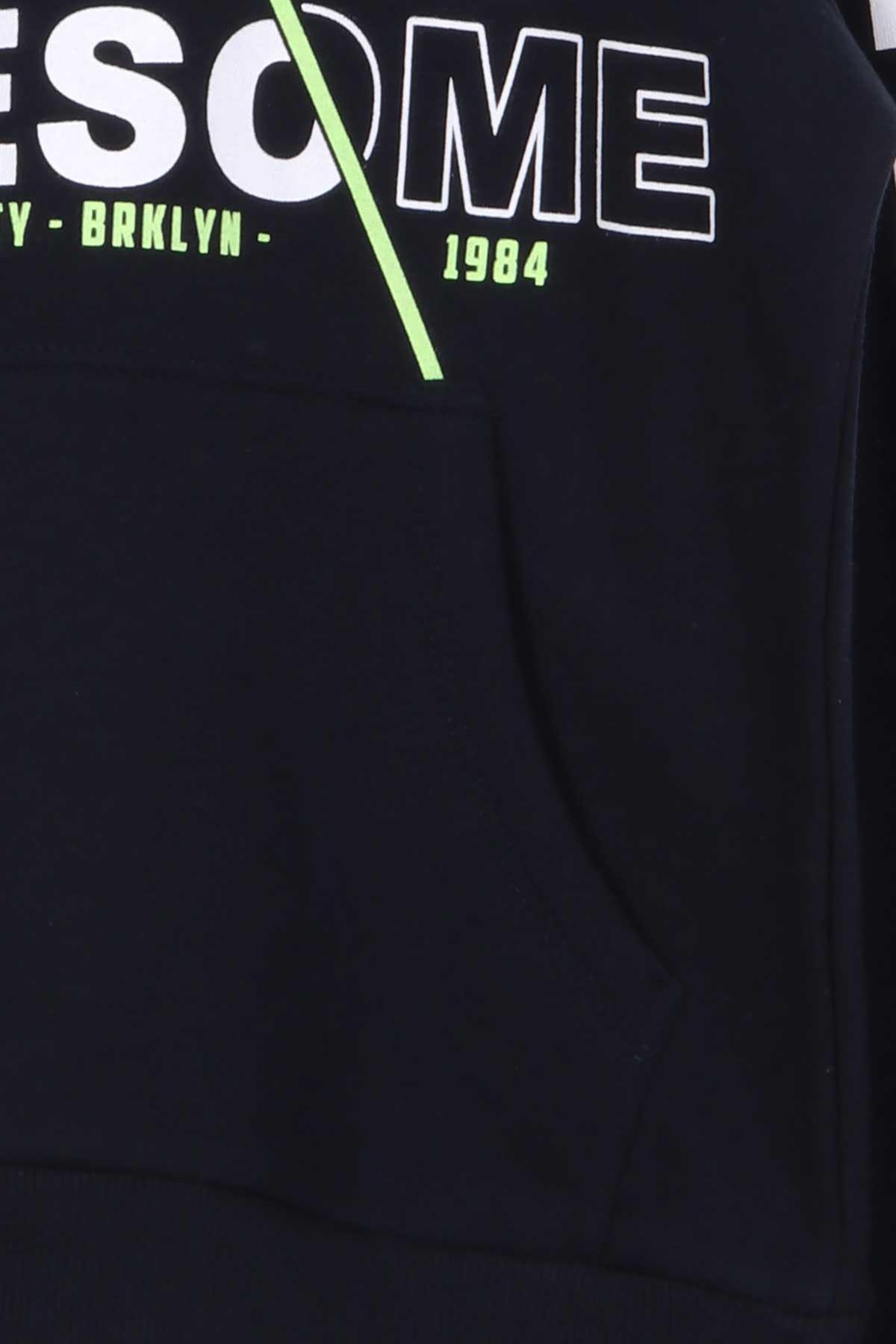 Breeze Erkek Çocuk Sweatshirt Yazı Baskılı Lacivert (9-16 Yaş)