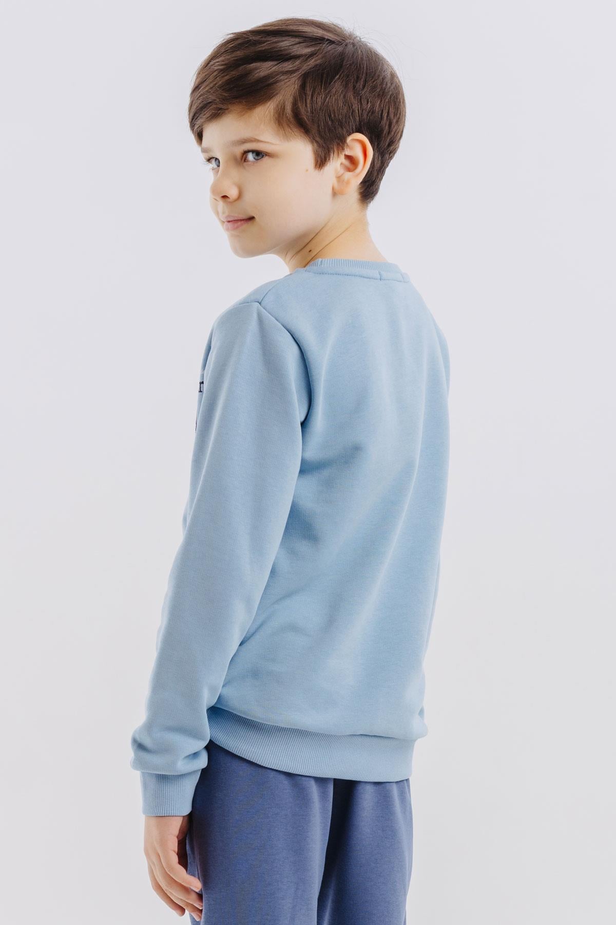 Breeze Erkek Çocuk Sweatshirt Yazı Baskılı Buz Mavisi (8-14 Yaş)
