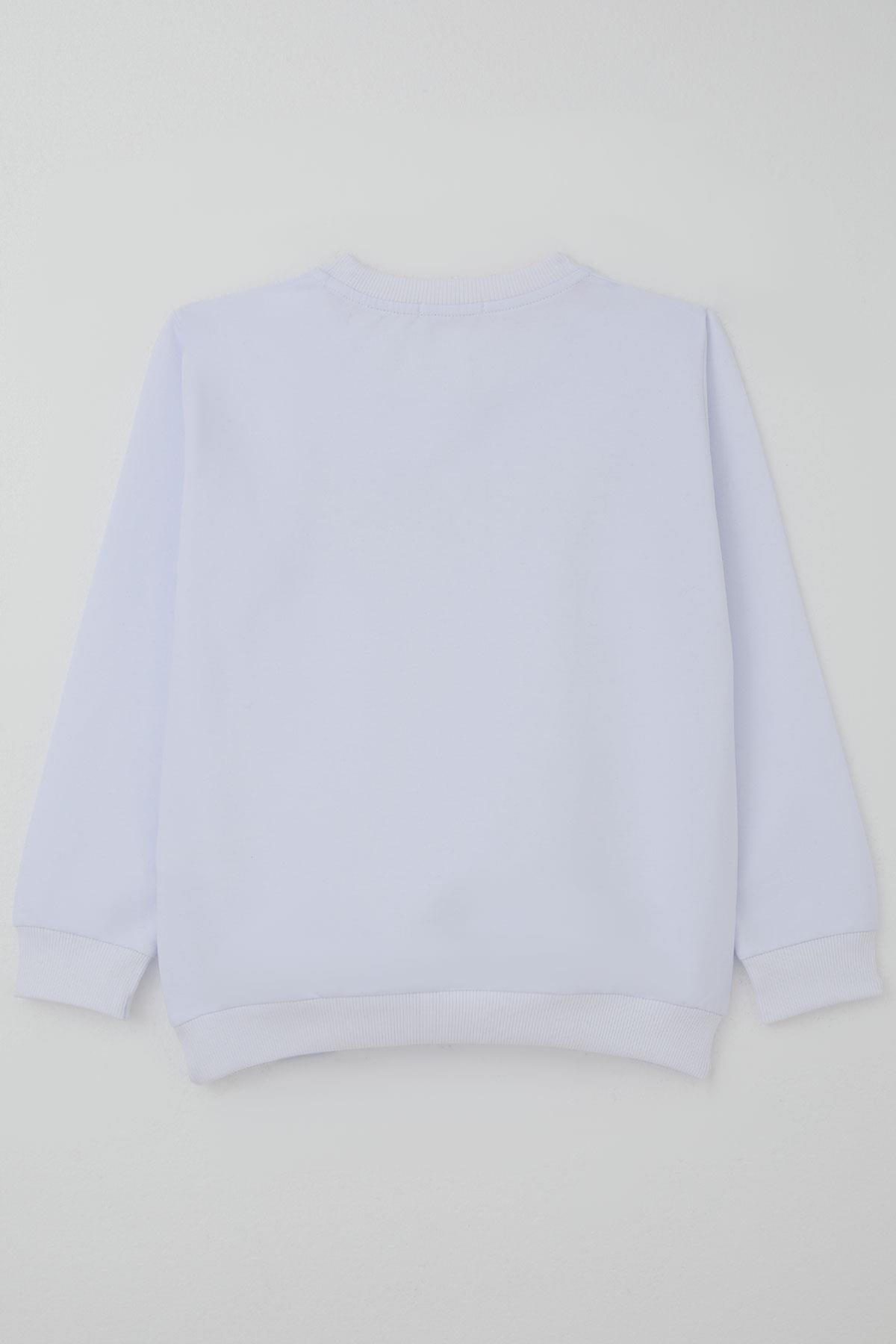 Breeze Erkek Çocuk Sweatshirt Yazı Baskılı Beyaz (8-14 Yaş)