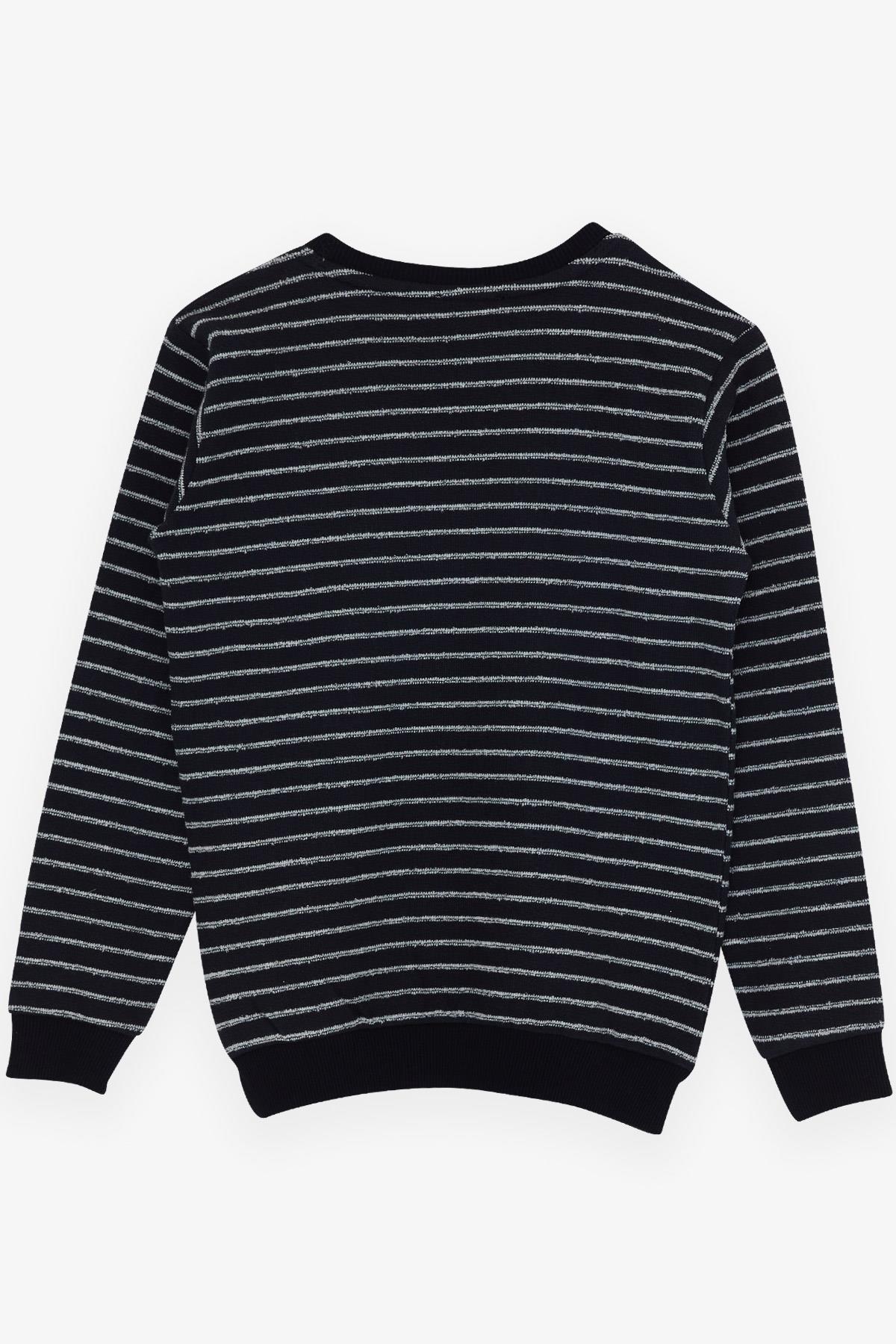 Breeze Erkek Çocuk Sweatshirt Yazı Baskılı Lacivert (5-10 Yaş)