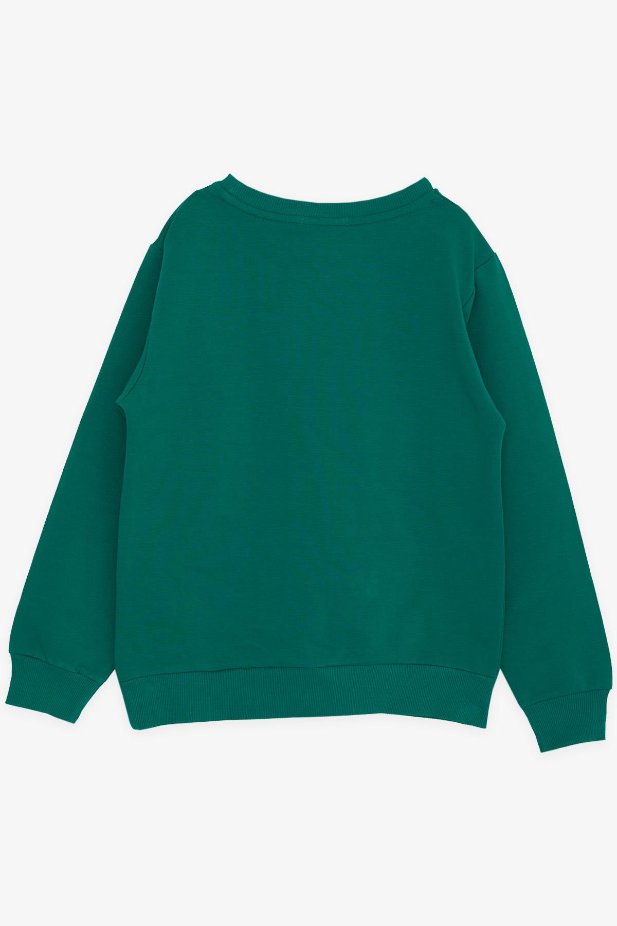 Breeze Erkek Çocuk Sweatshirt Yazı Baskılı Yeşil (8-14 Yaş)