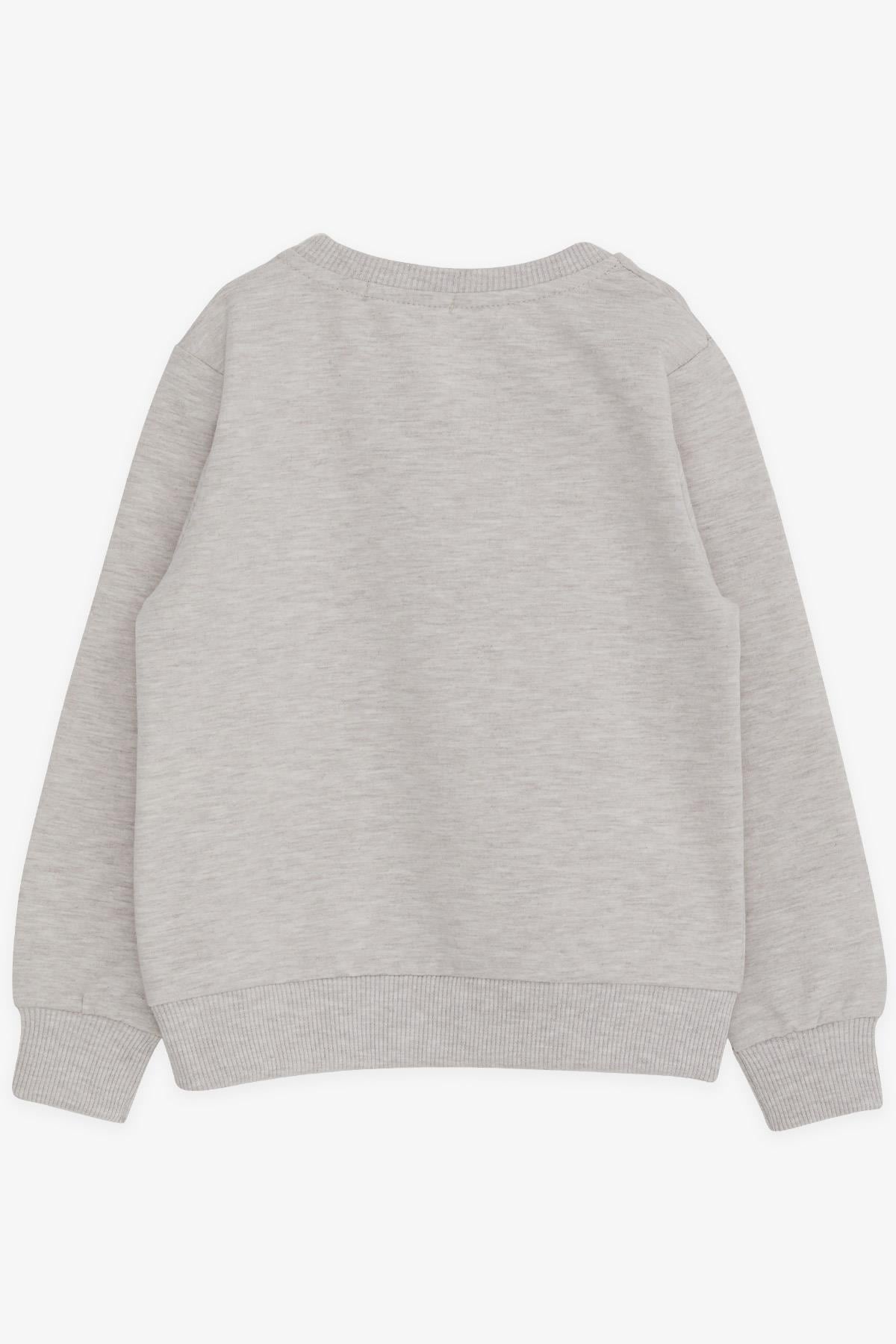 Breeze Erkek Çocuk Sweatshirt Yazı Baskılı Bej Melanj (2-6 Yaş)